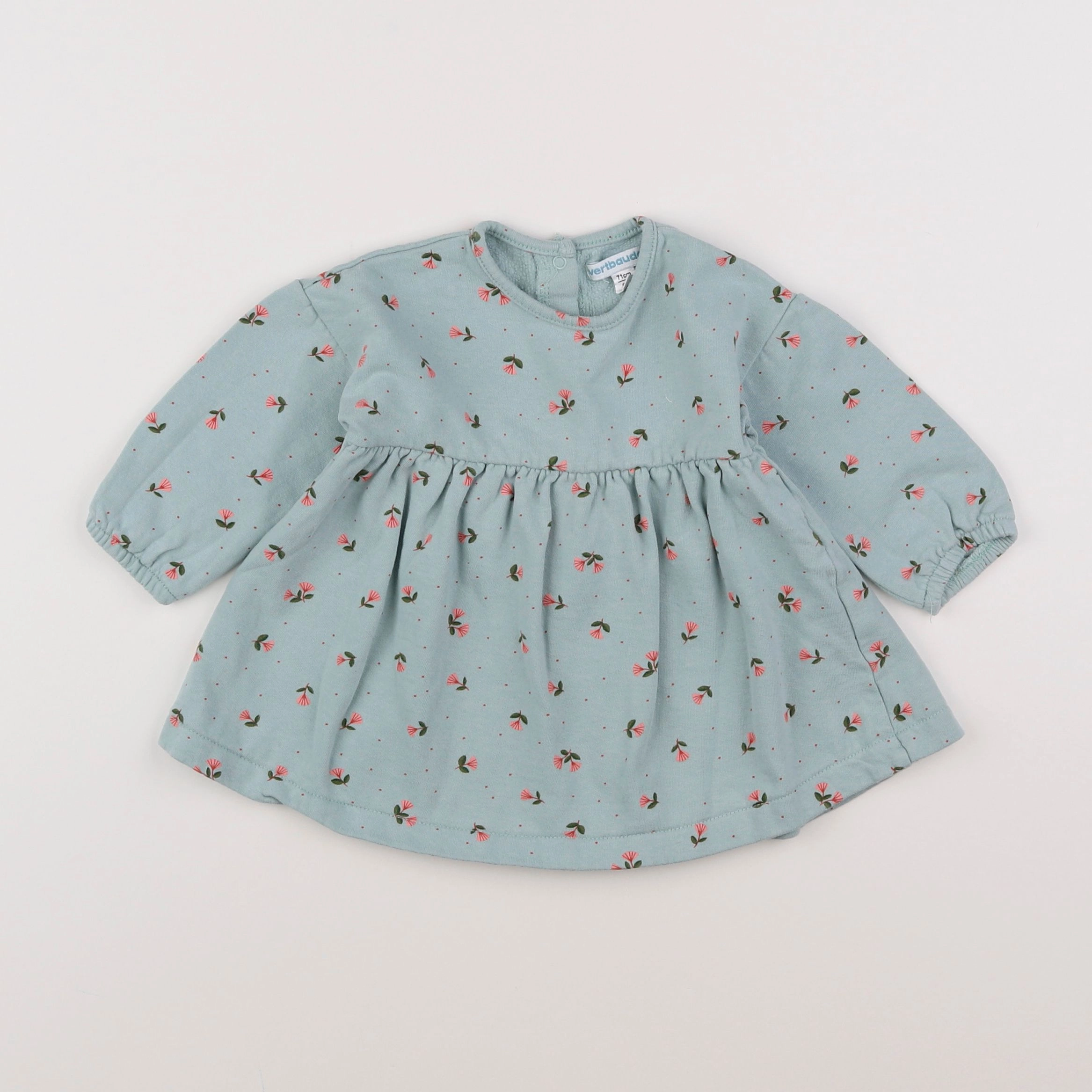 Vertbaudet - robe vert - 9 mois