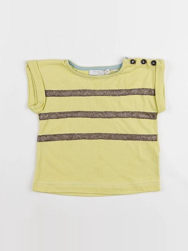 Petite Lucette - tee-shirt jaune rayures dorées - 9 mois
