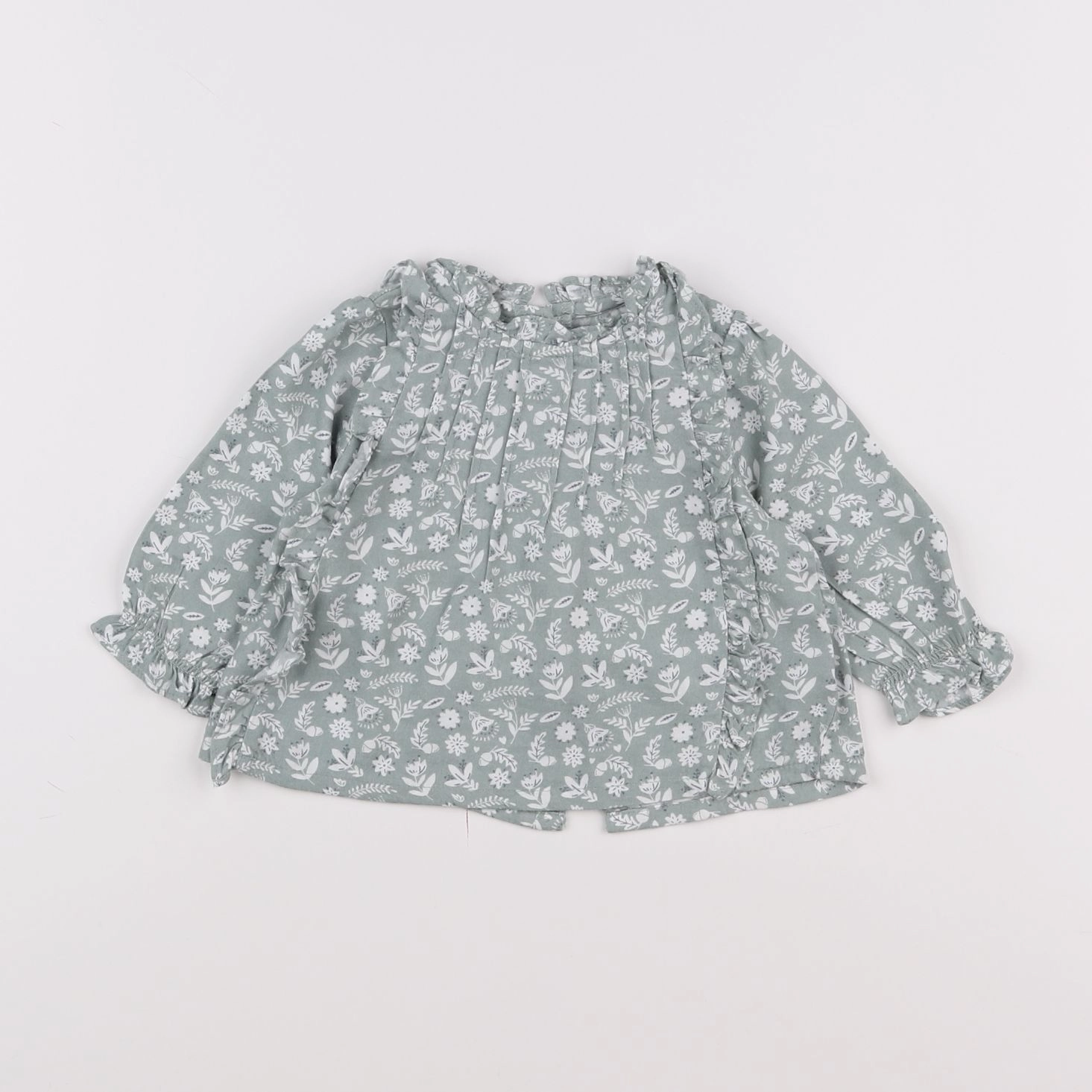 Vertbaudet - blouse vert - 6 mois
