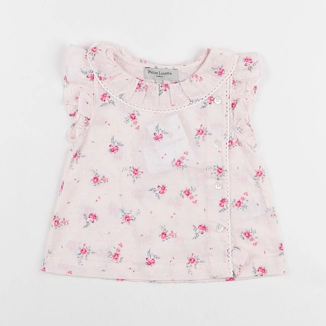 Petite Lucette - blouse fleur rose - 12 mois