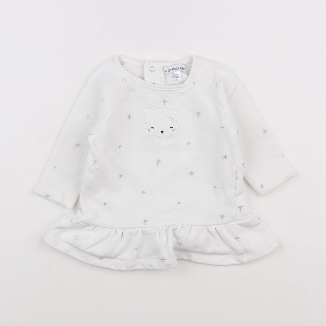 Vertbaudet - sweat blanc - 6 mois