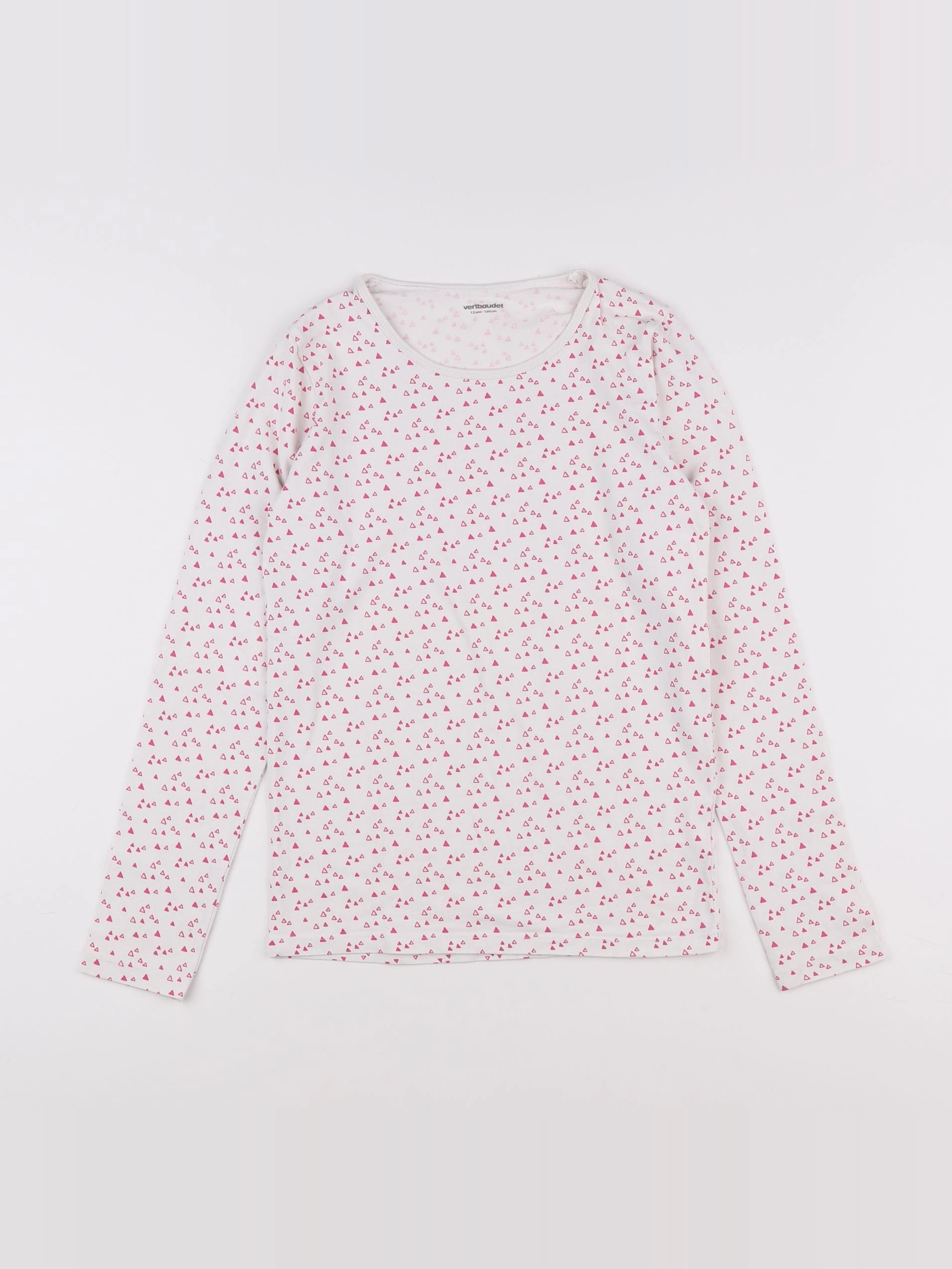 Vertbaudet - maillot de corps blanc, rose - 12 ans