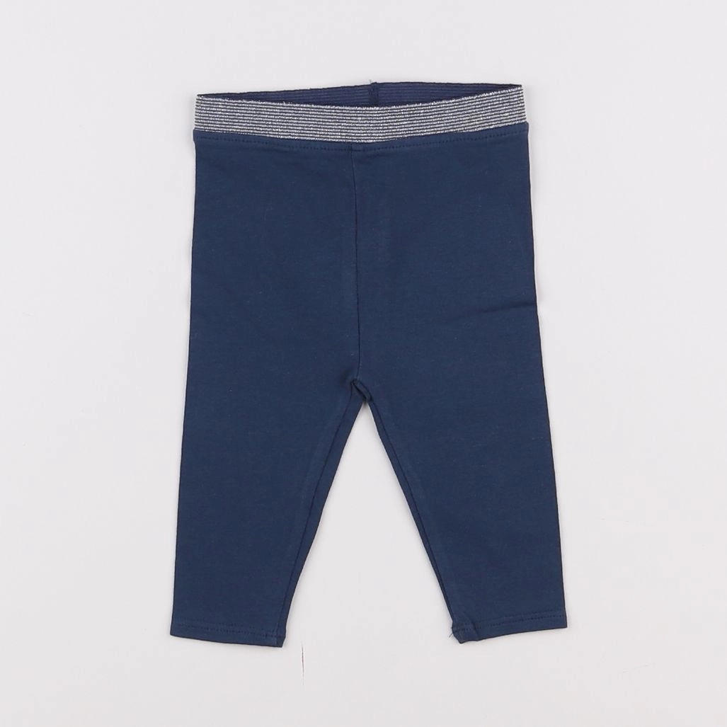 Vertbaudet - legging bleu, argent - 3 mois