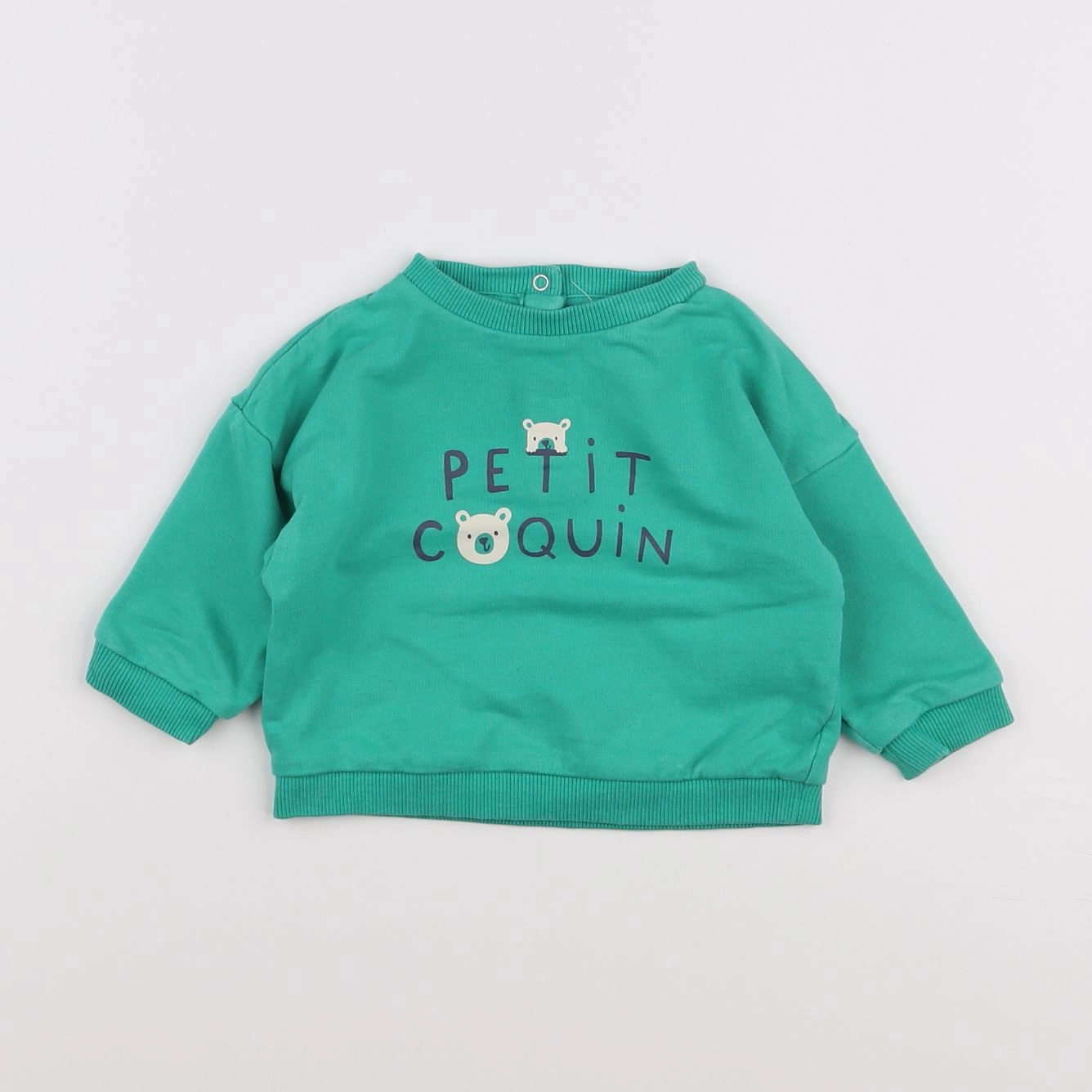 Vertbaudet - sweat vert - 6 mois