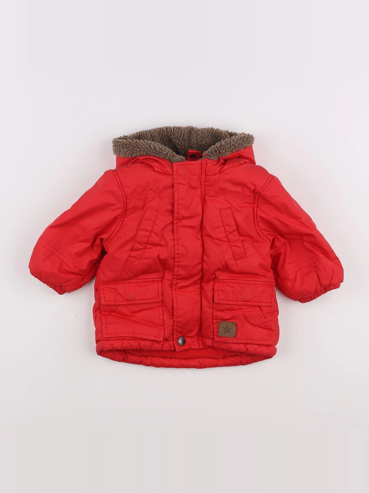 Vertbaudet - parka rouge - 9 mois