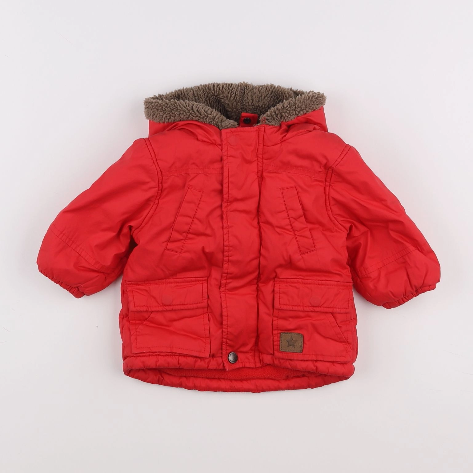 Vertbaudet - parka rouge - 9 mois