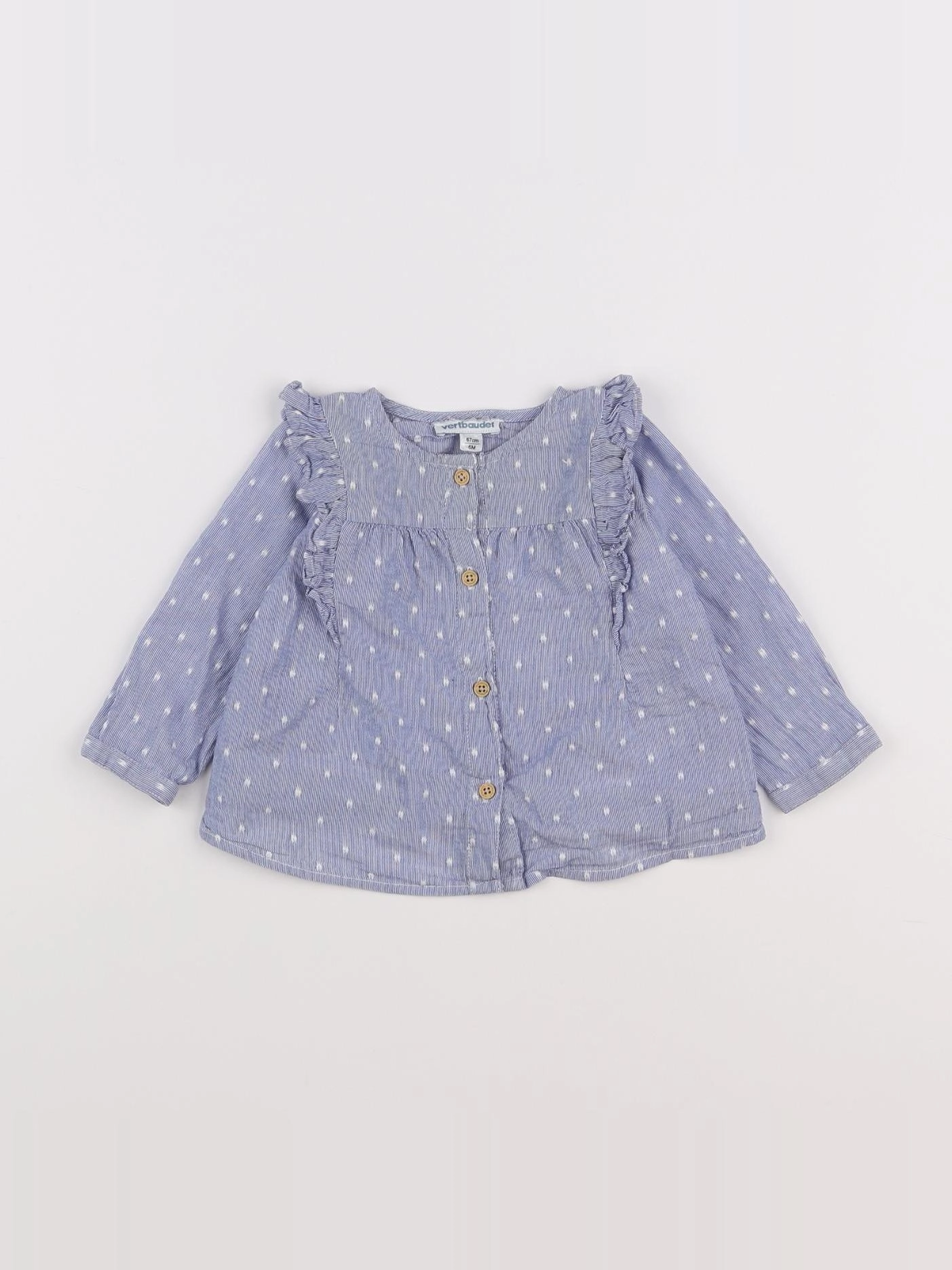 Vertbaudet - blouse bleu - 6 mois