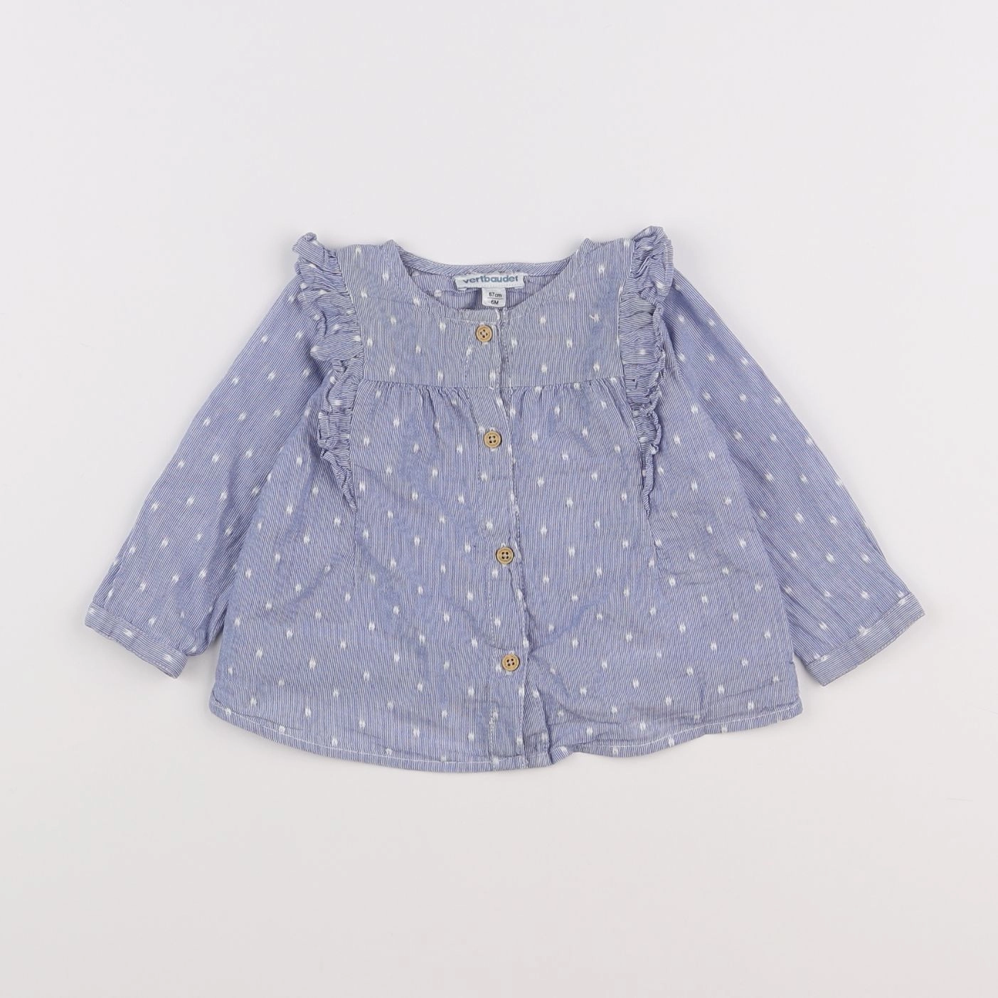 Vertbaudet - blouse bleu - 6 mois