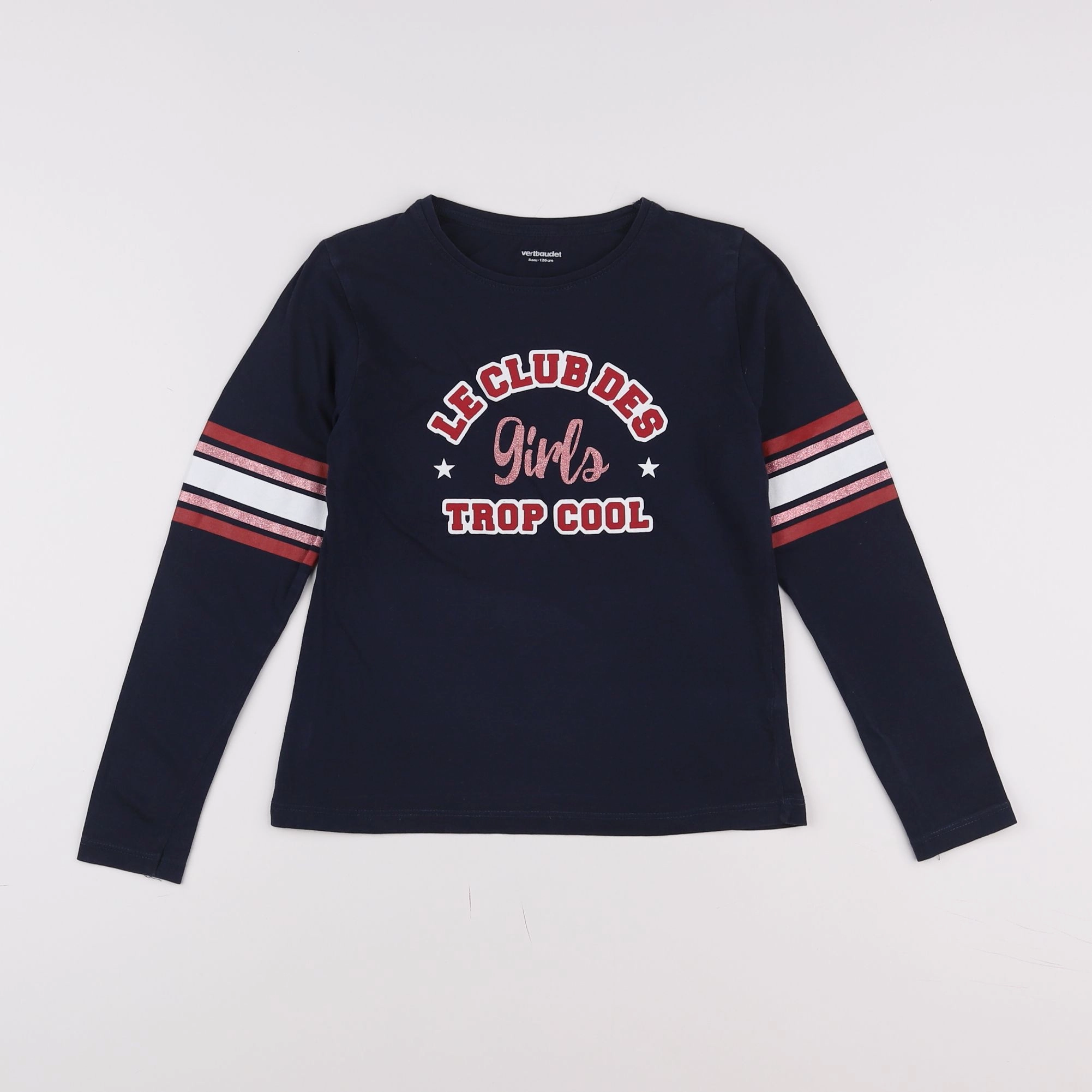 Vertbaudet - tee-shirt bleu, rouge - 8 ans