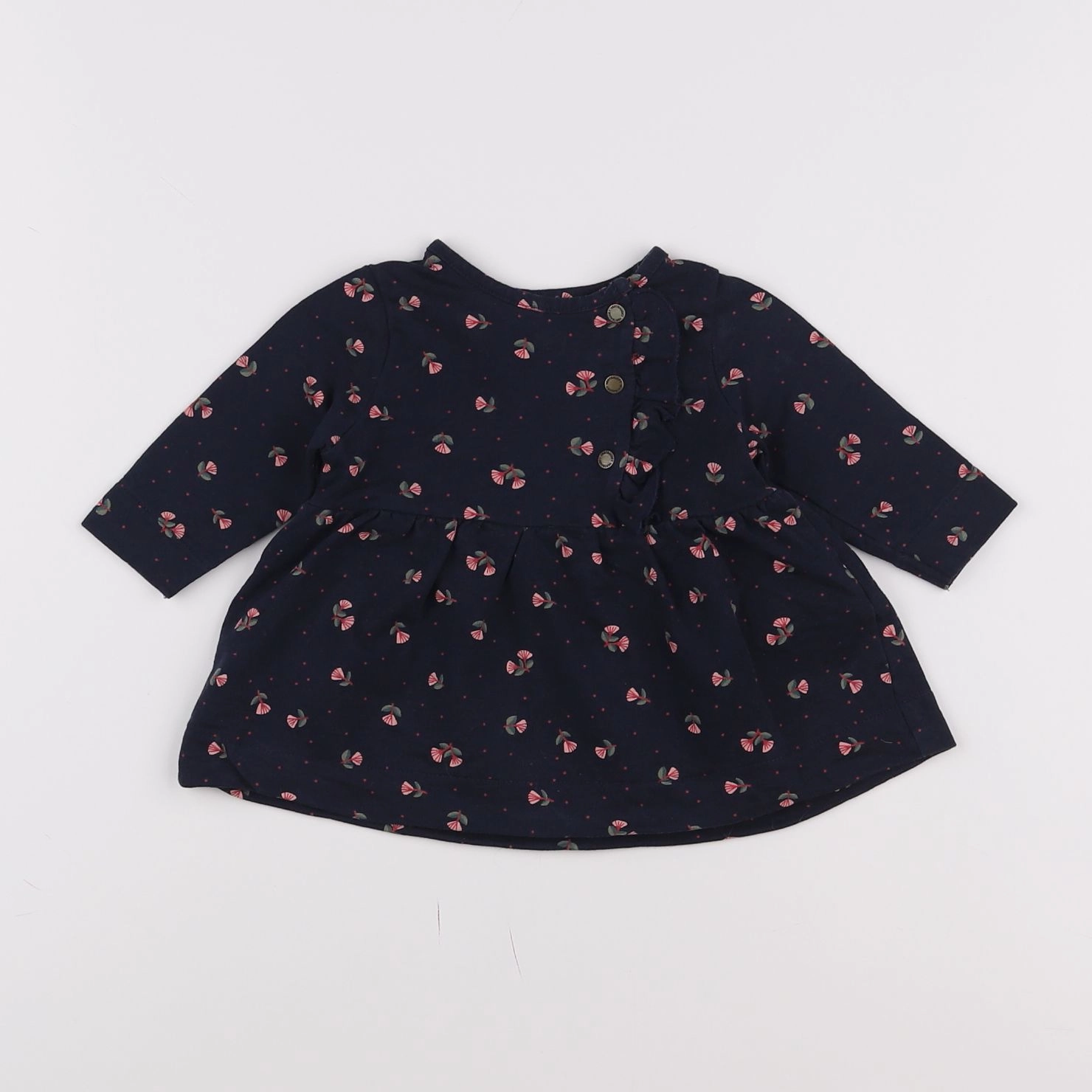 Vertbaudet - robe bleu, rose - 3 mois