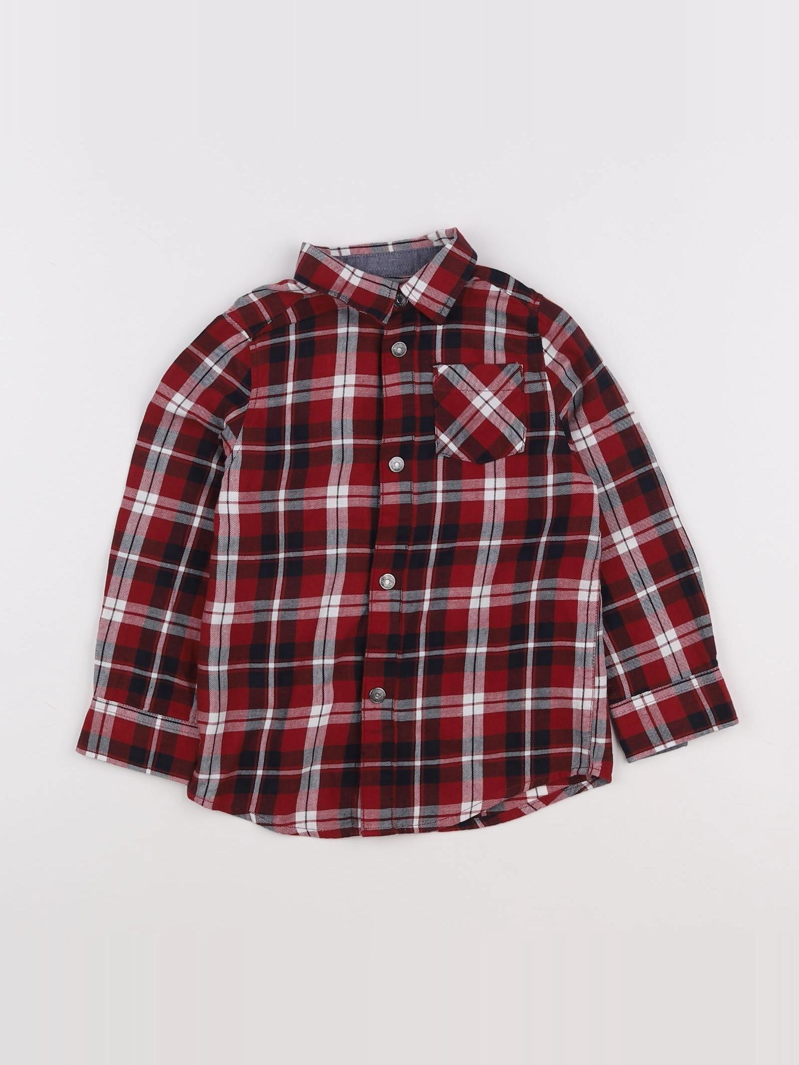 Vertbaudet - chemise imprimé au dos bleu, rouge - 4 ans