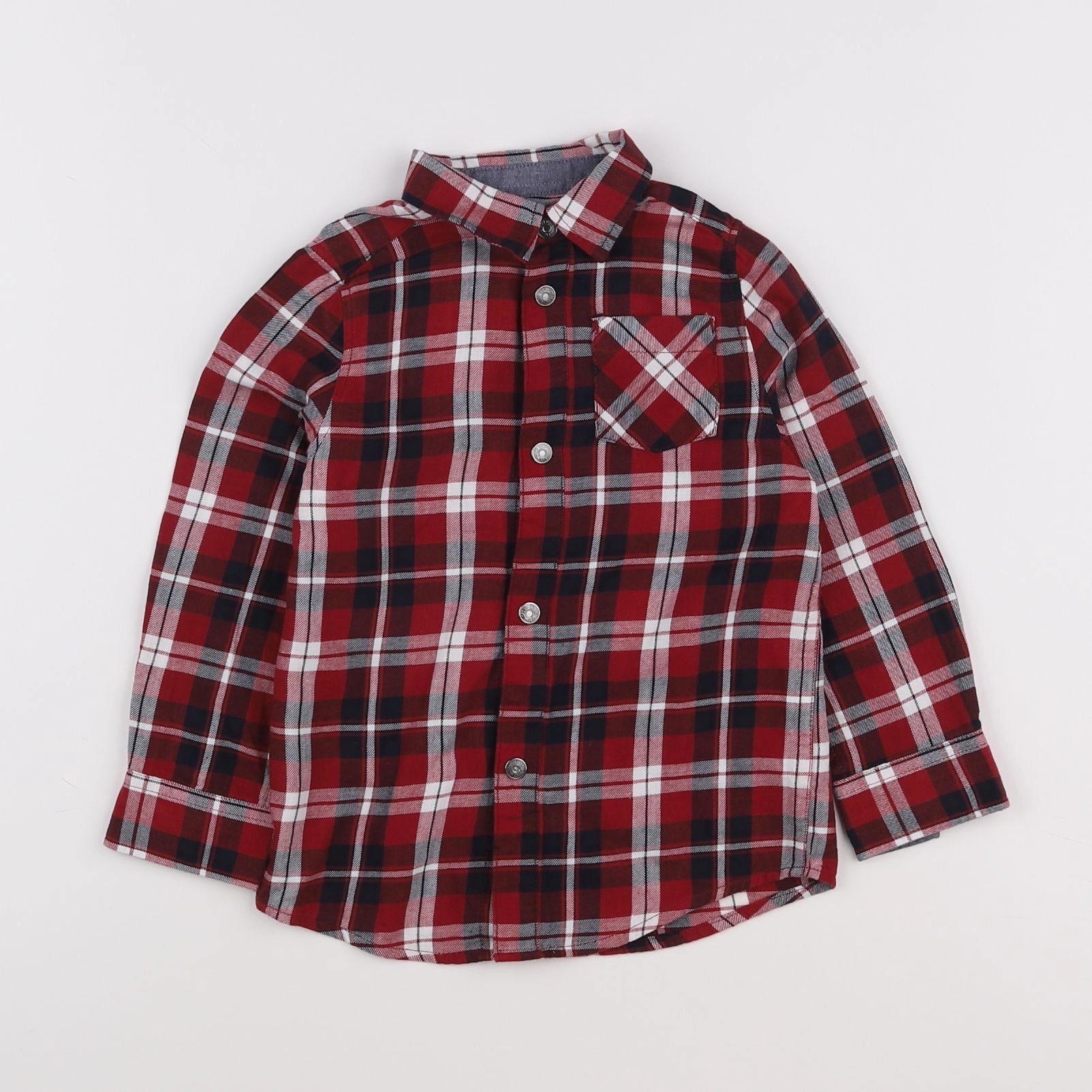 Vertbaudet - chemise imprimé au dos bleu, rouge - 4 ans