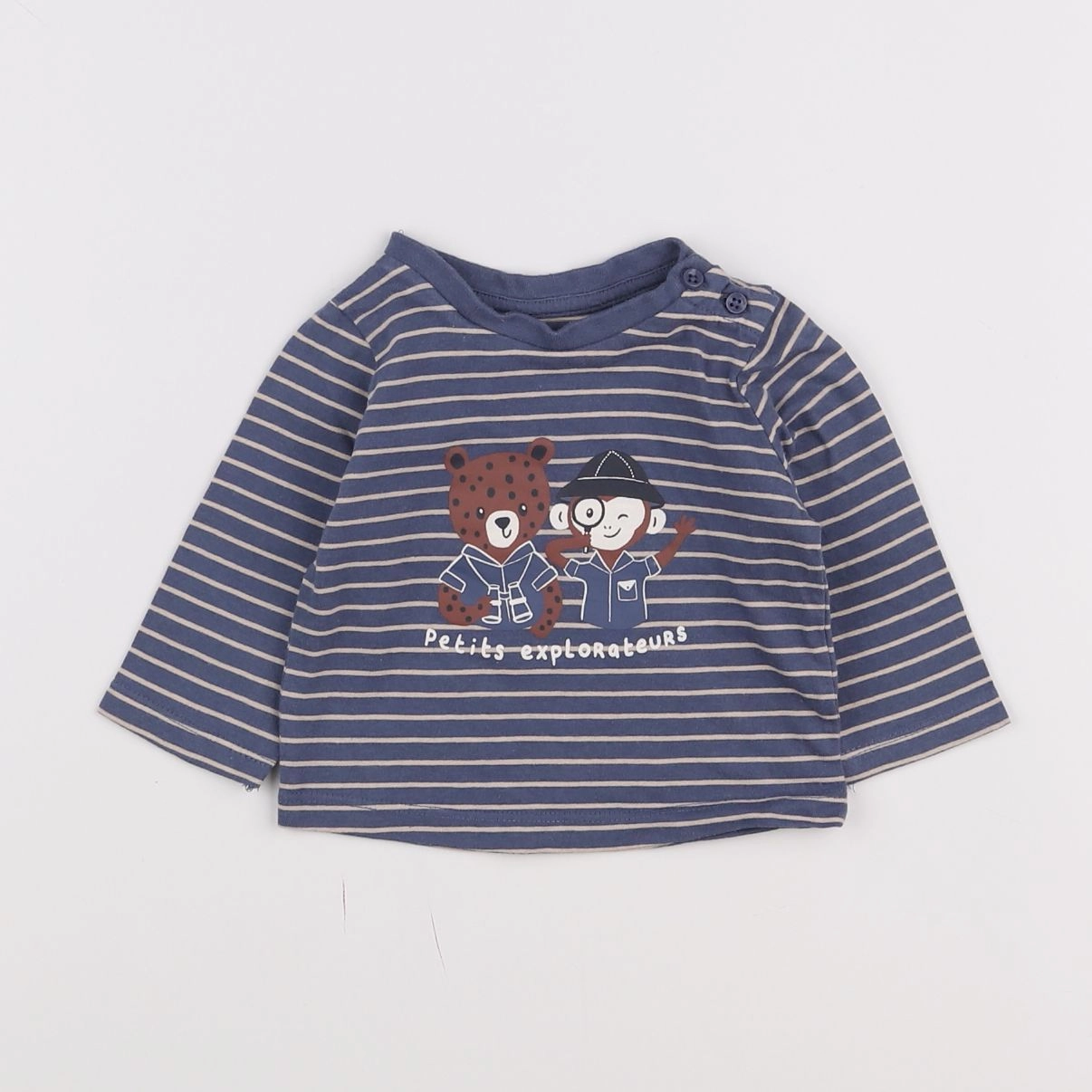 Vertbaudet - tee-shirt bleu - 3 mois