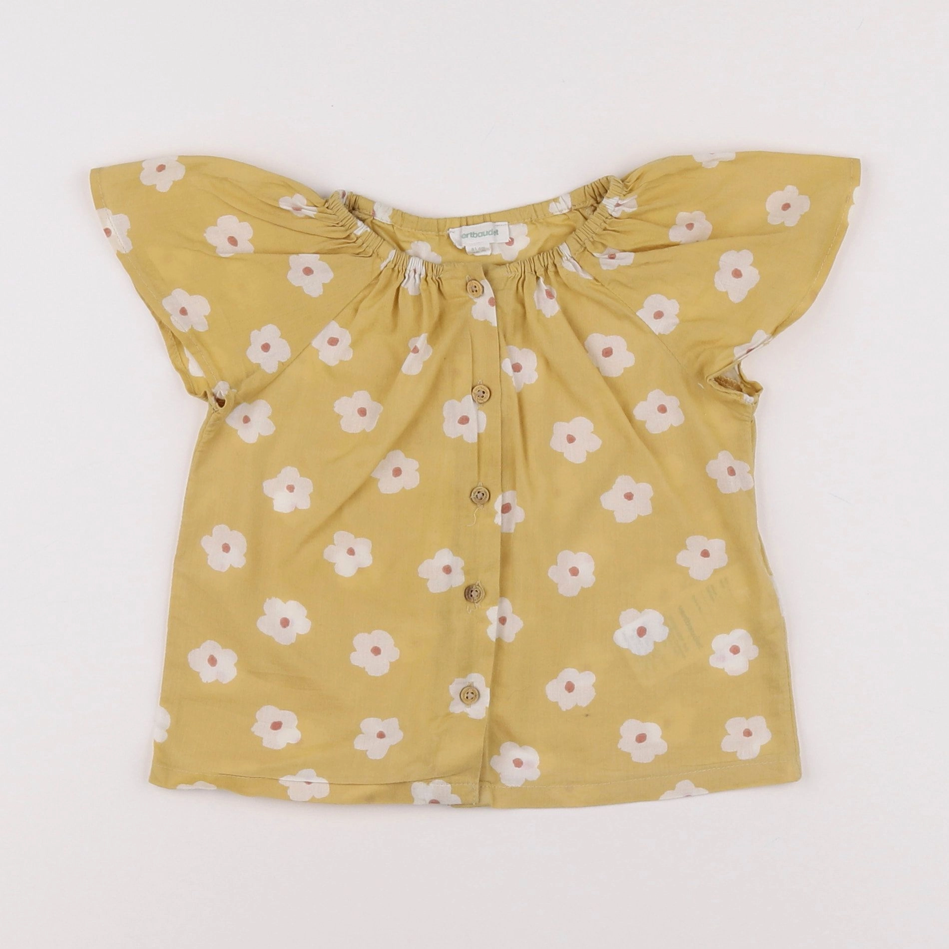 Vertbaudet - blouse jaune, beige - 18 mois