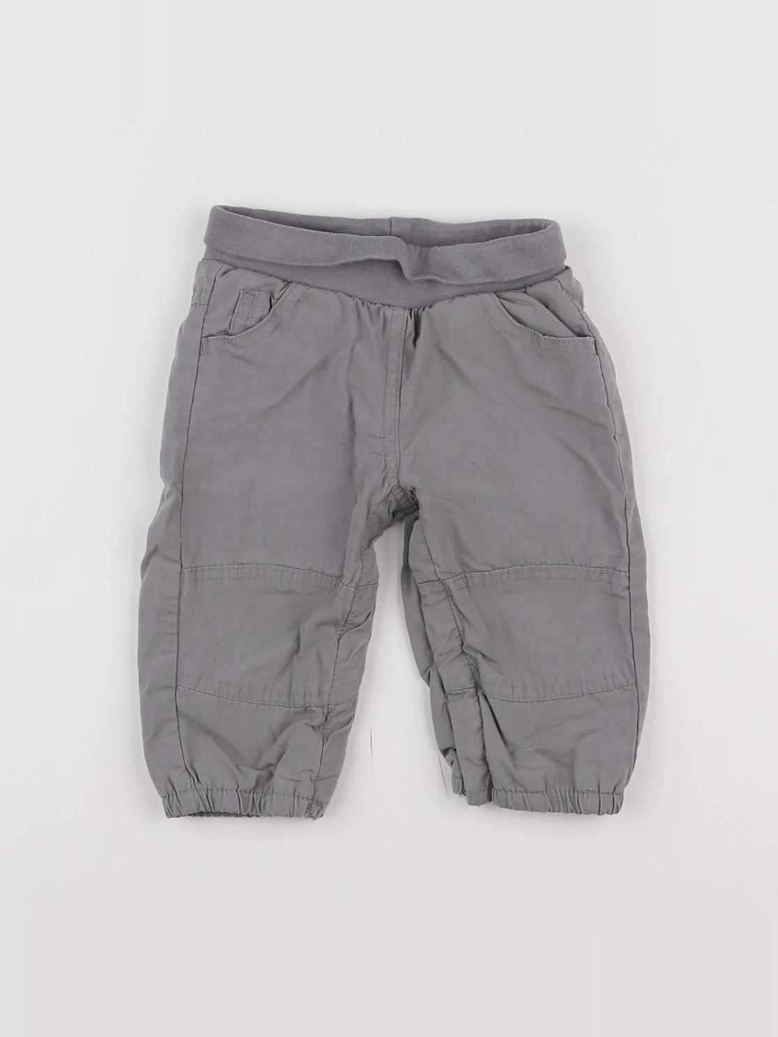 Vertbaudet - pantalon doublé gris - 9 mois