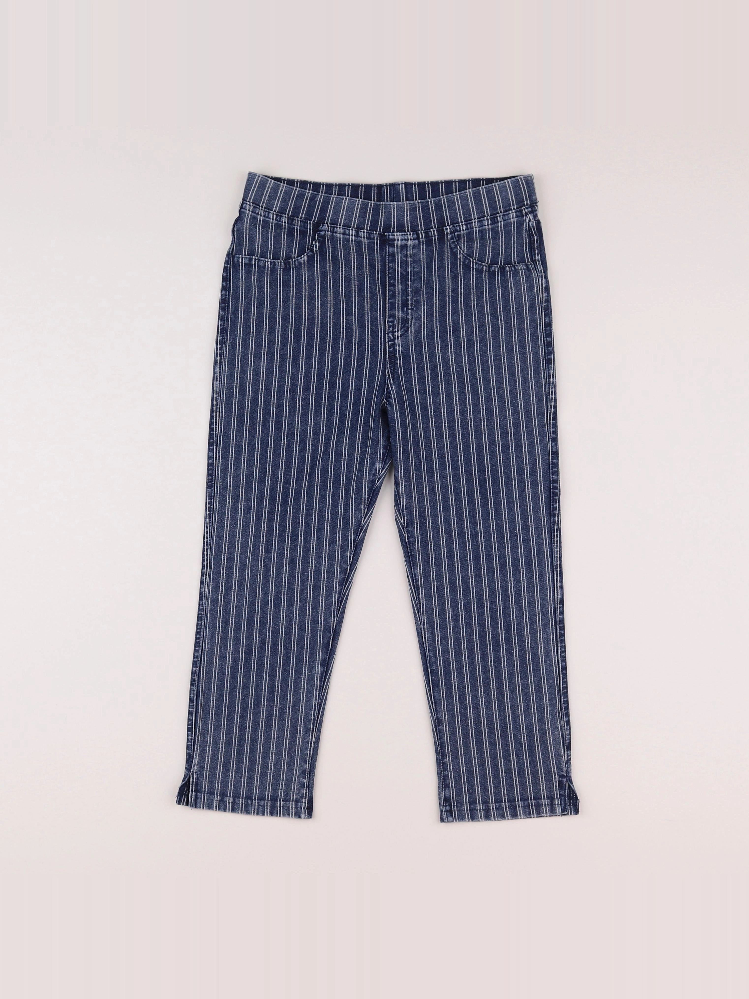H&M - pantacourt bleu, blanc - 11/12 ans