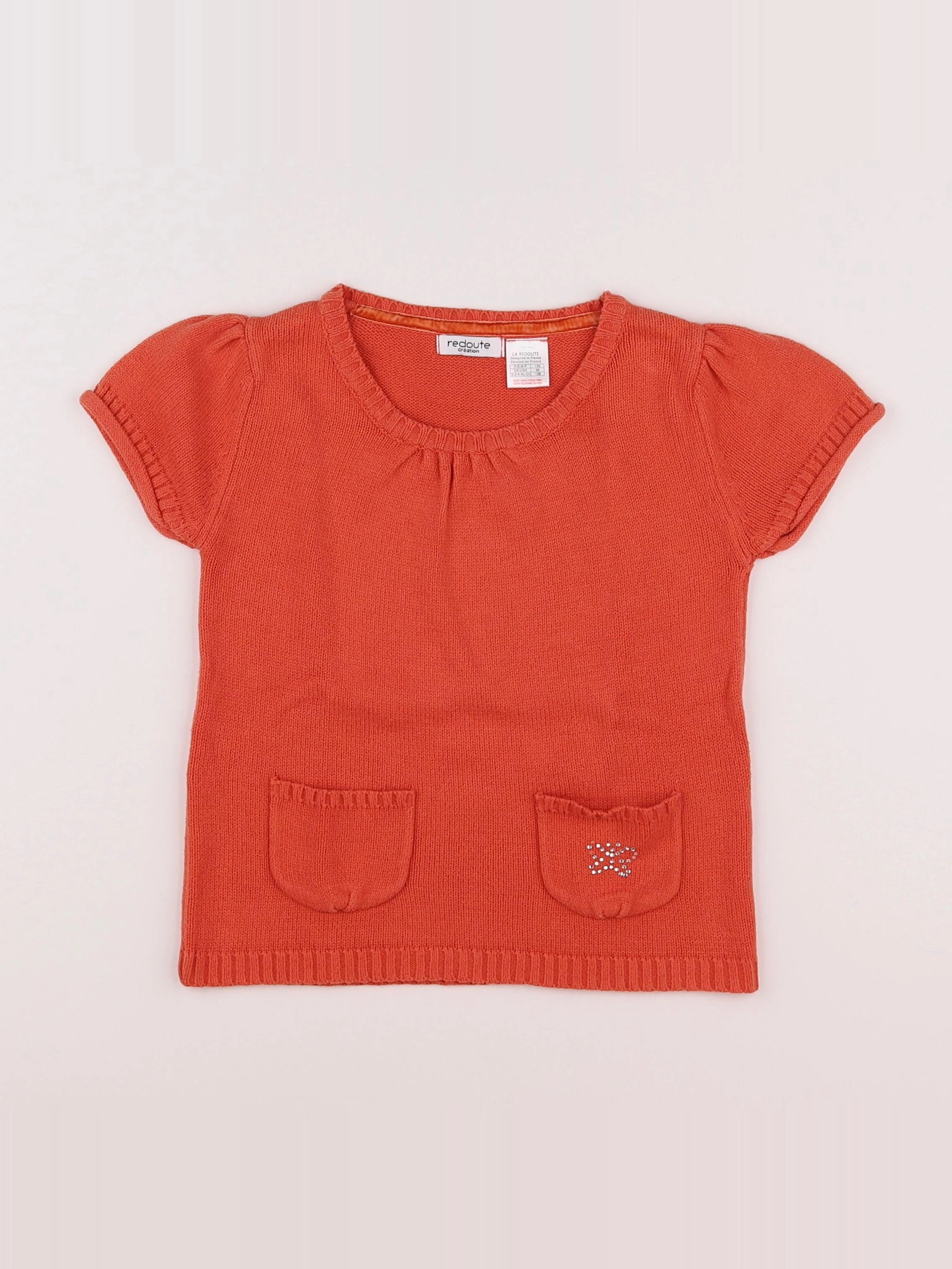 La Redoute - pull orange - 7/8 ans