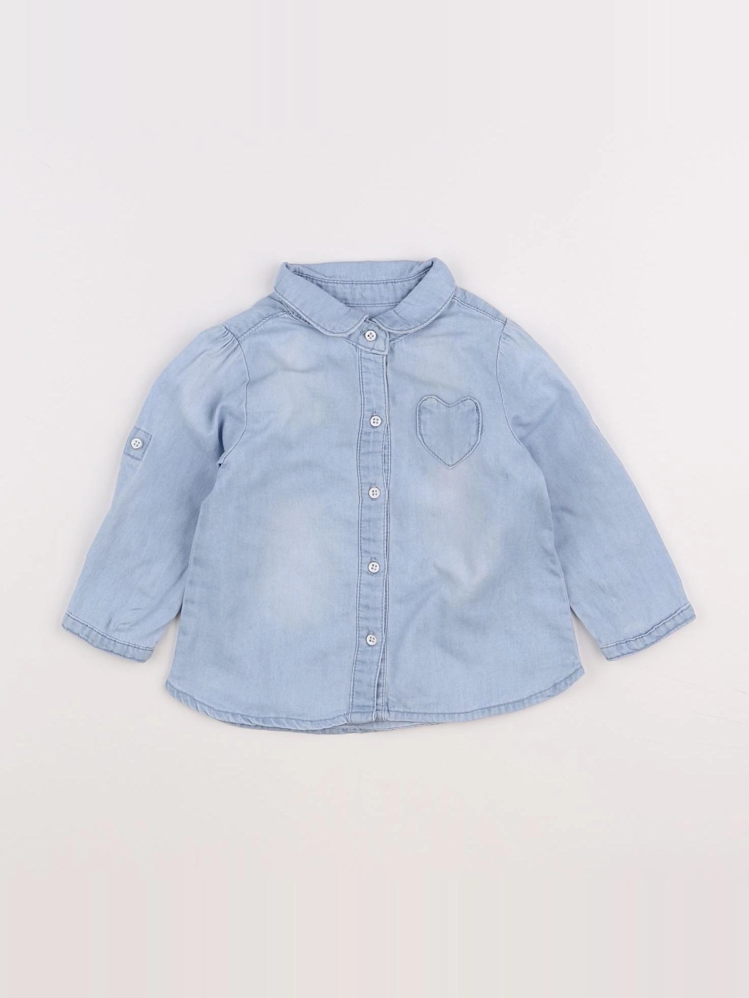 Vertbaudet - blouse bleu - 12 mois