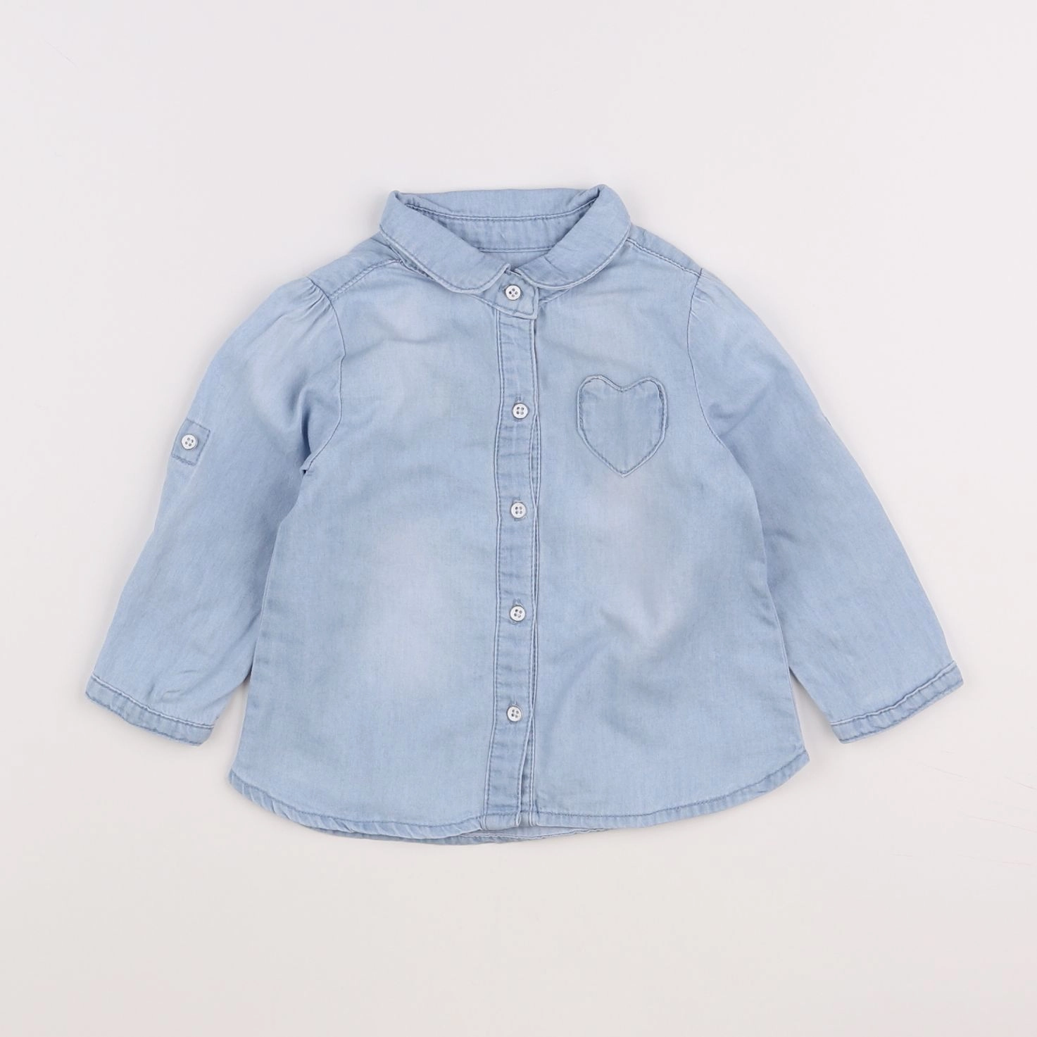 Vertbaudet - blouse bleu - 12 mois