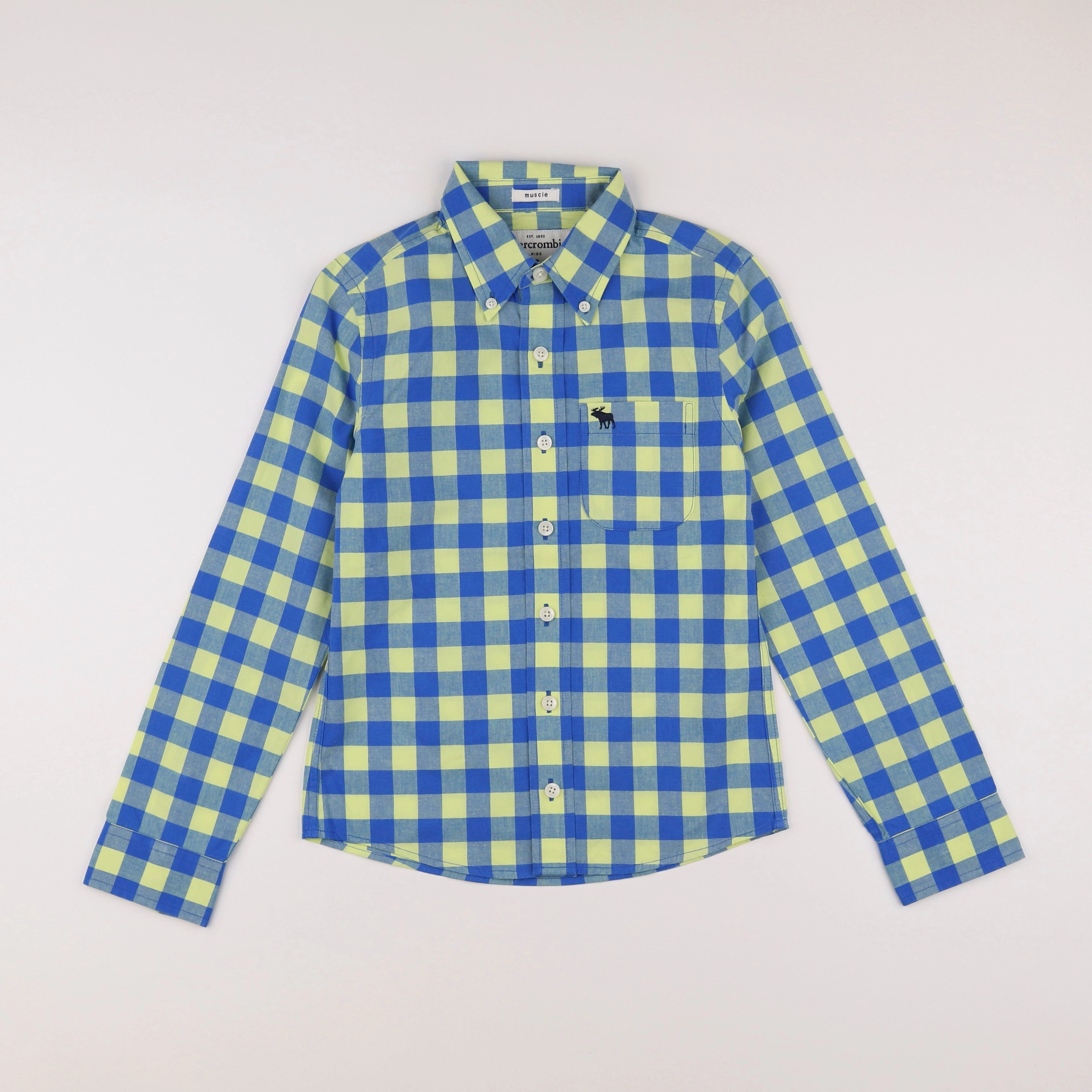 Abercrombie - chemise bleu, jaune - 12 ans