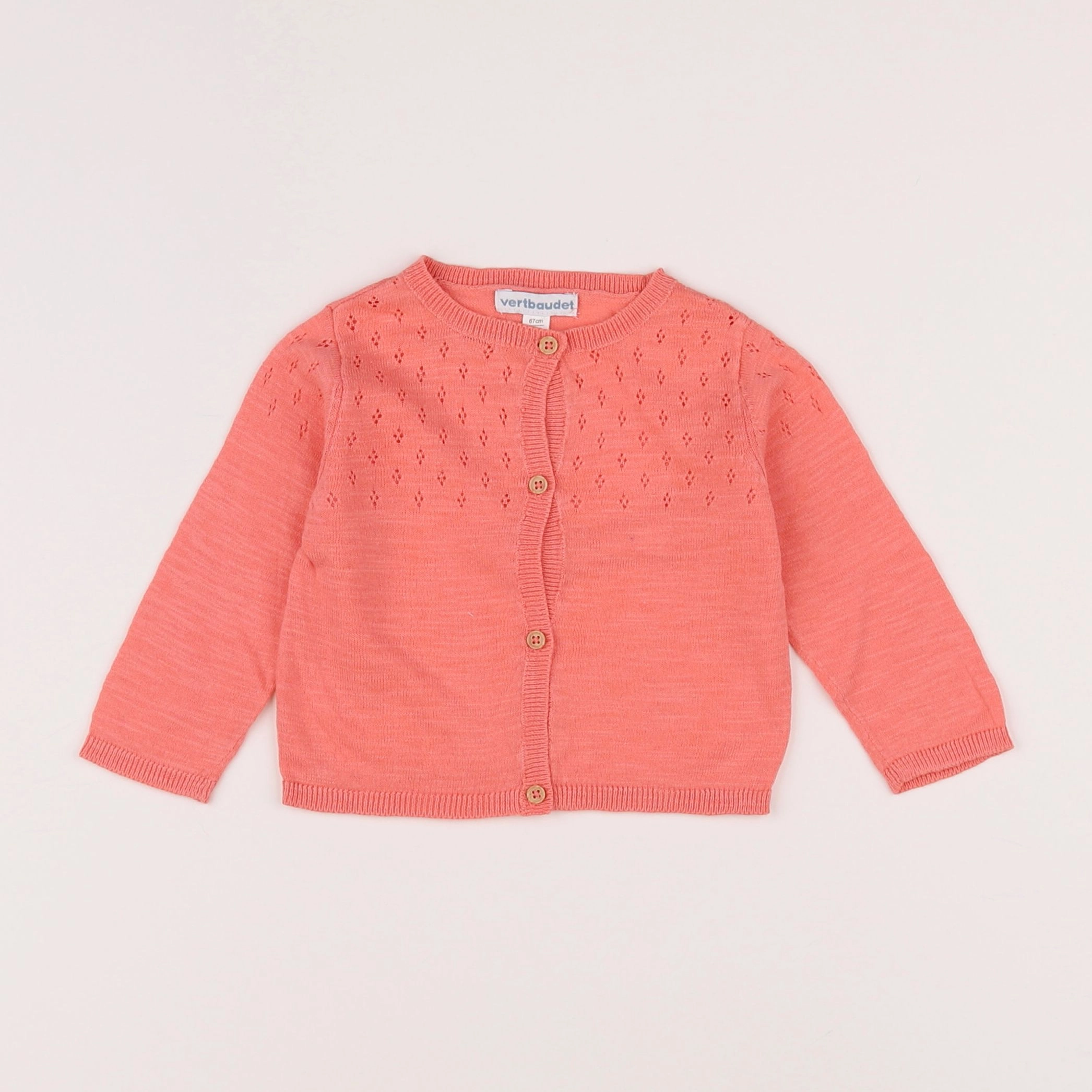 Vertbaudet - gilet rose - 6 mois