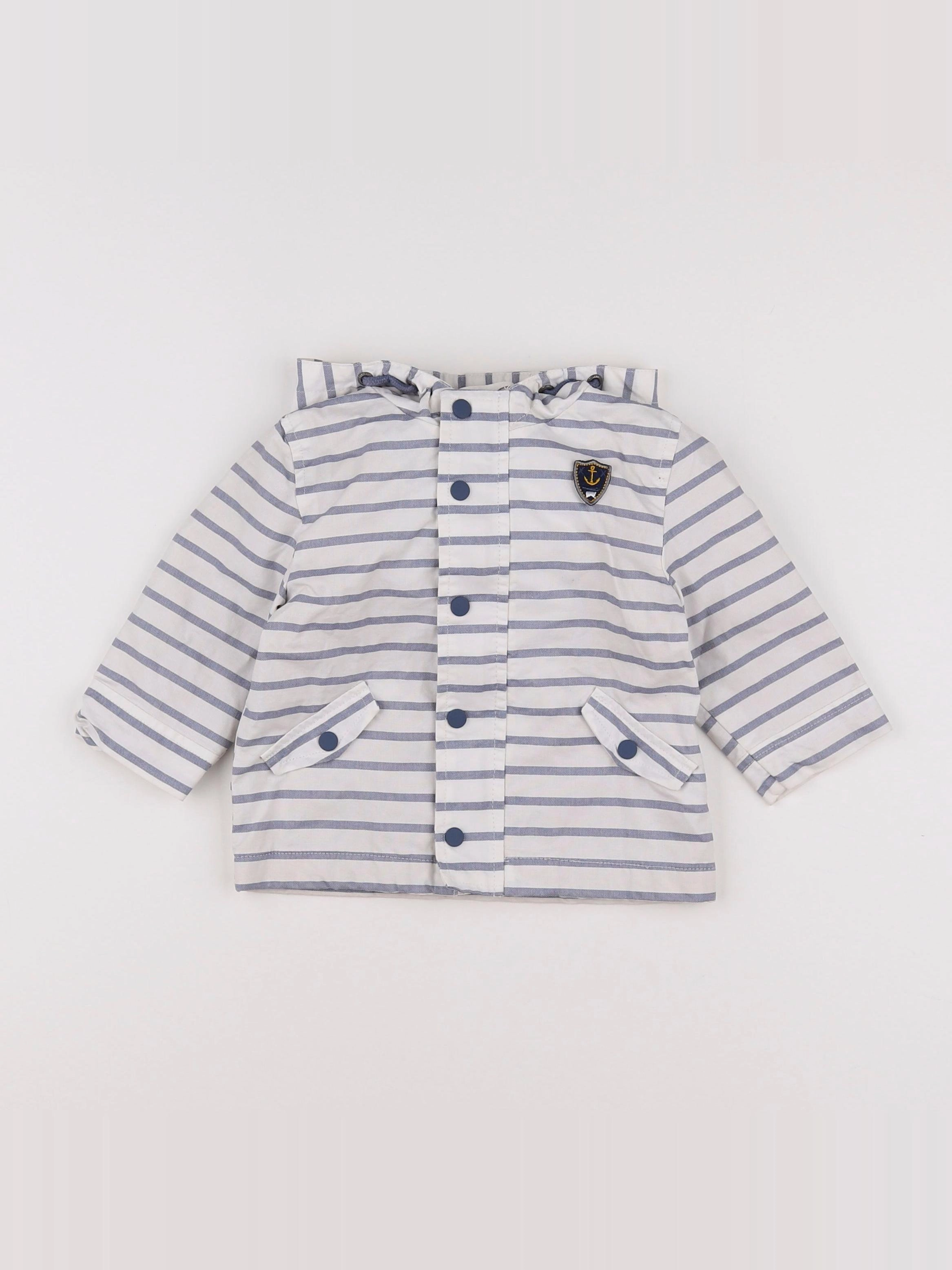 Vertbaudet - imperméable blanc, bleu - 9 mois