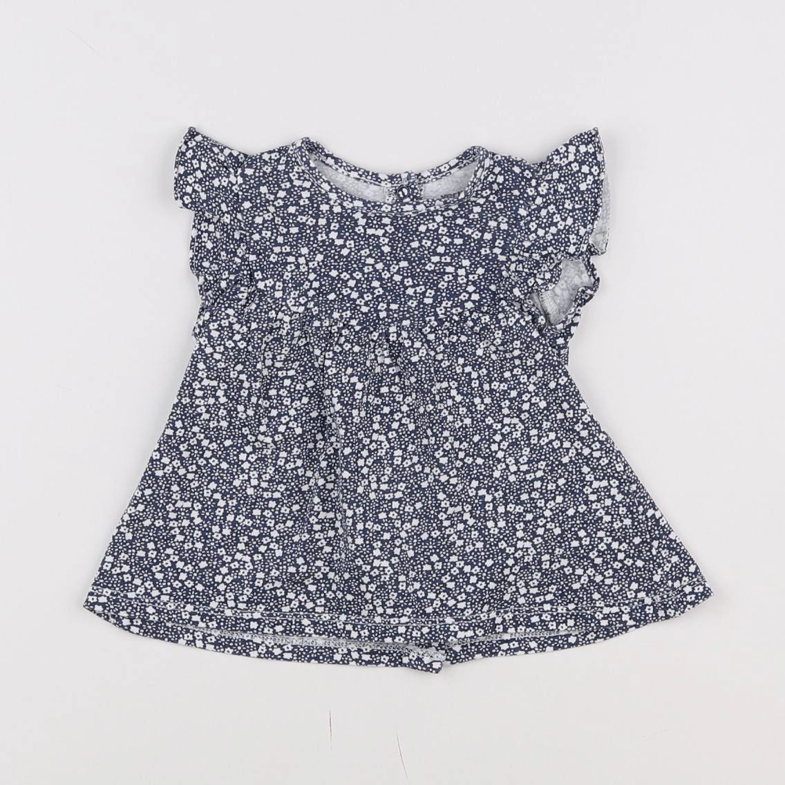 Vertbaudet - tee-shirt bleu, blanc - 6 mois