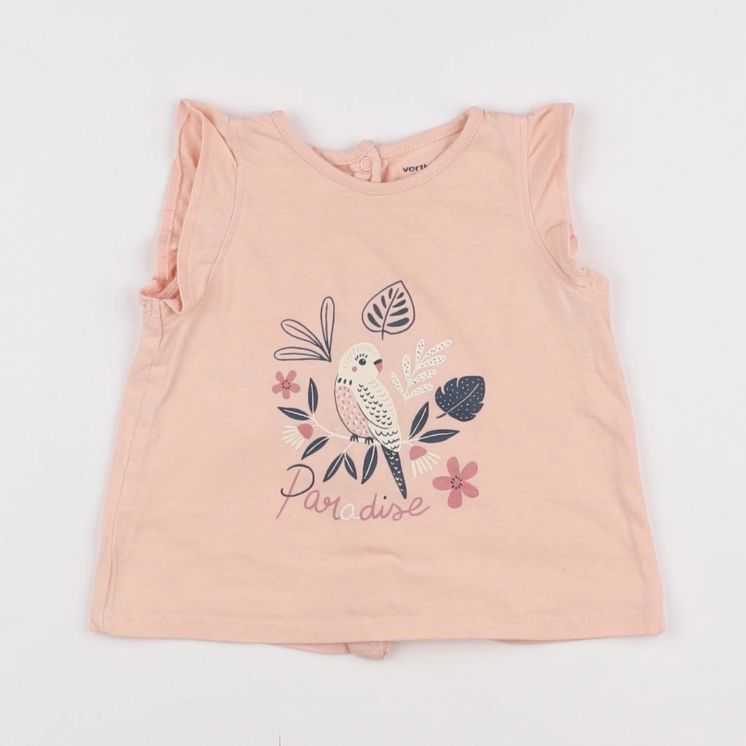 Vertbaudet - tee-shirt rose - 9 mois