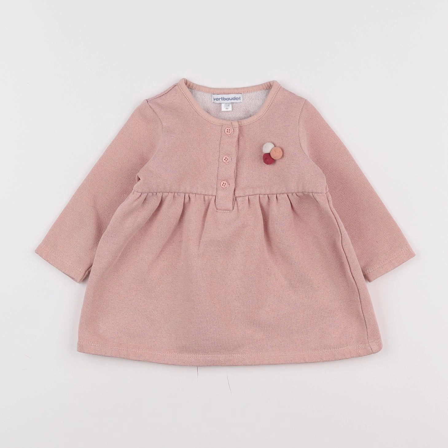 Vertbaudet - robe rose - 9 mois