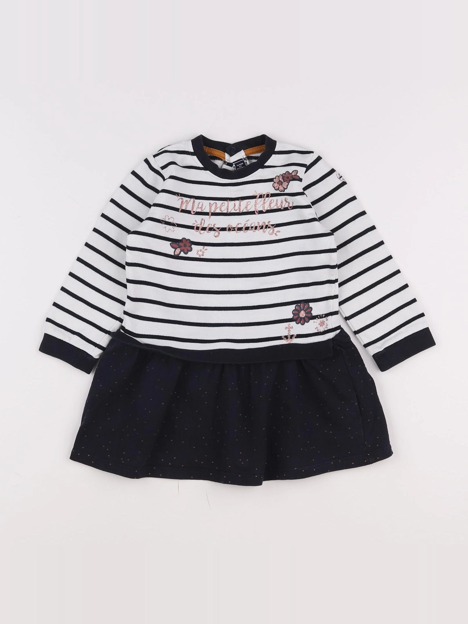 Terre de marins - robe bleu, blanc - 2 ans