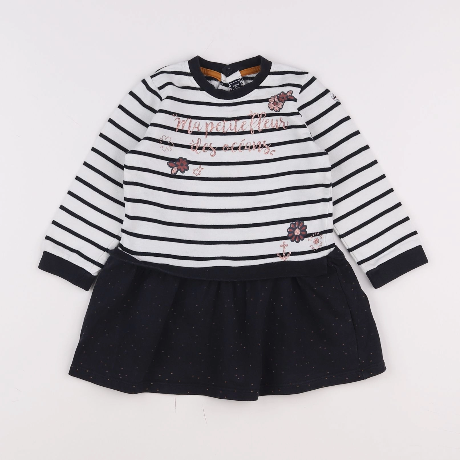 Terre de marins - robe bleu, blanc - 2 ans