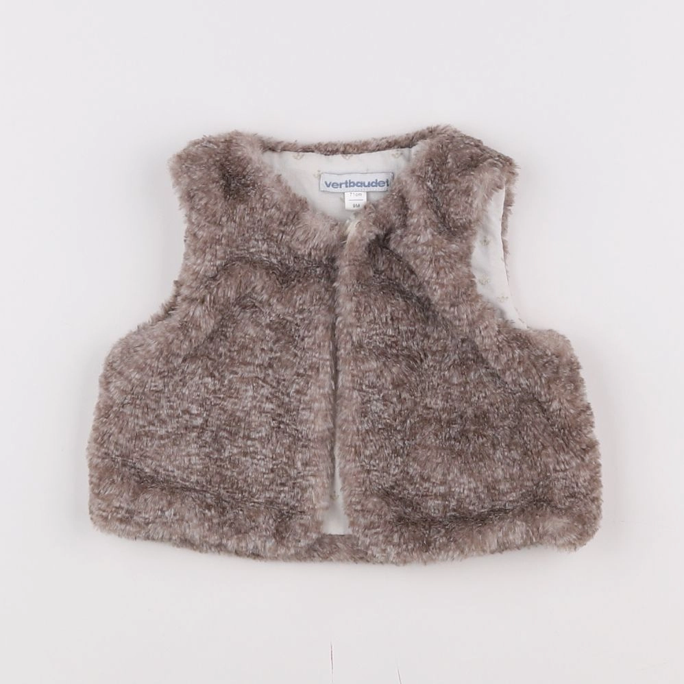 Vertbaudet - gilet marron - 9 mois