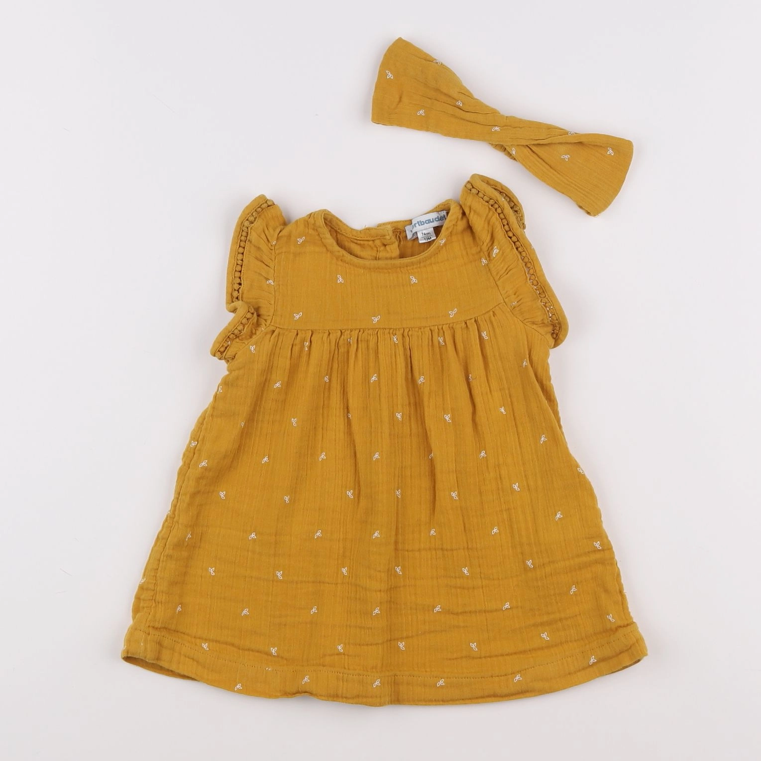 Vertbaudet - robe jaune - 12 mois