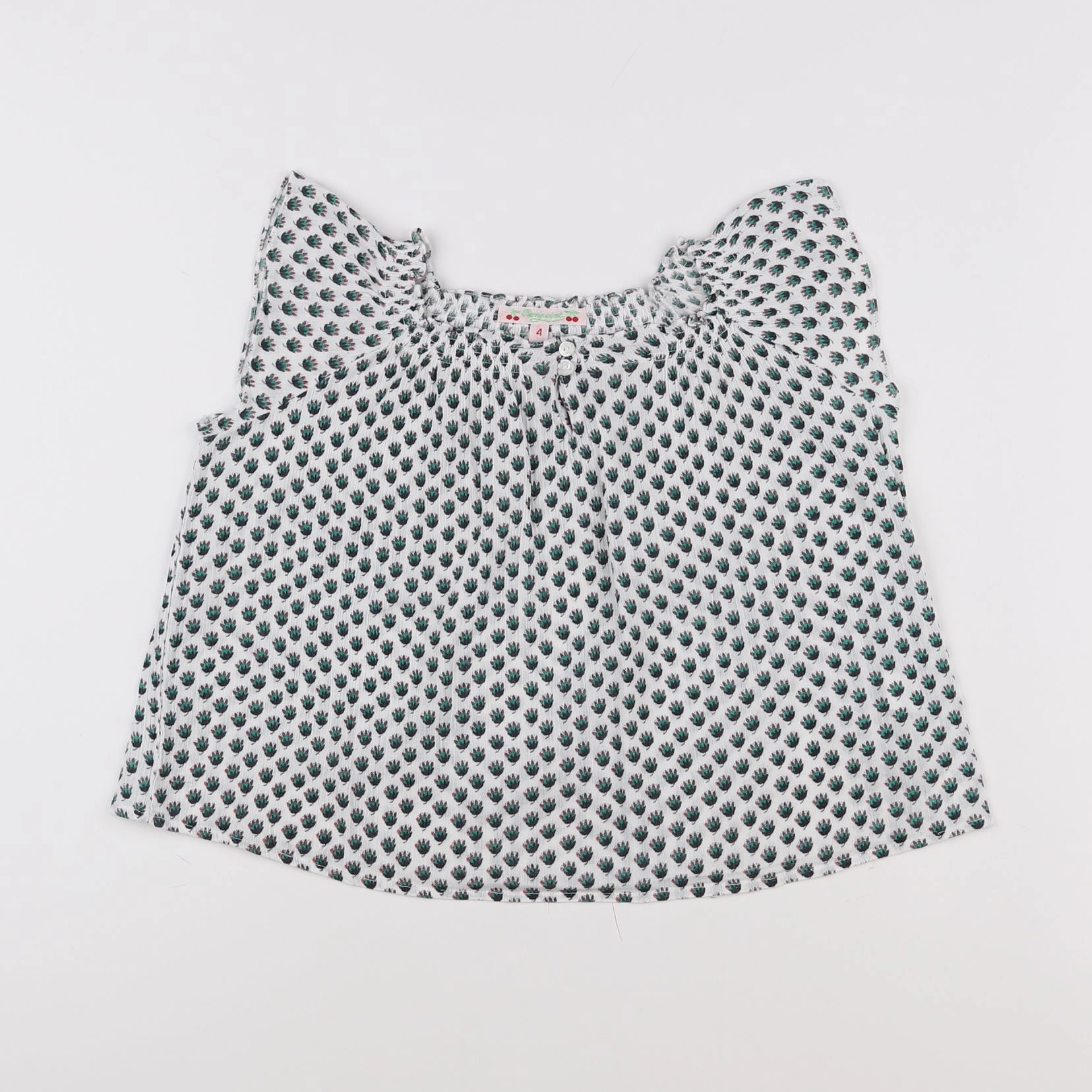 Bonpoint - blouse blanc, vert - 4 ans