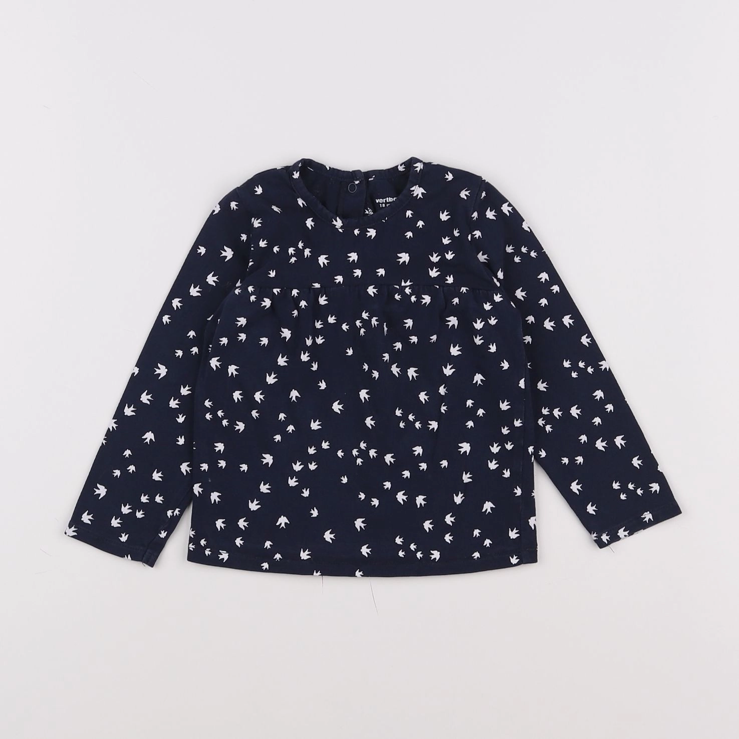 Vertbaudet - tee-shirt bleu, blanc - 18 mois