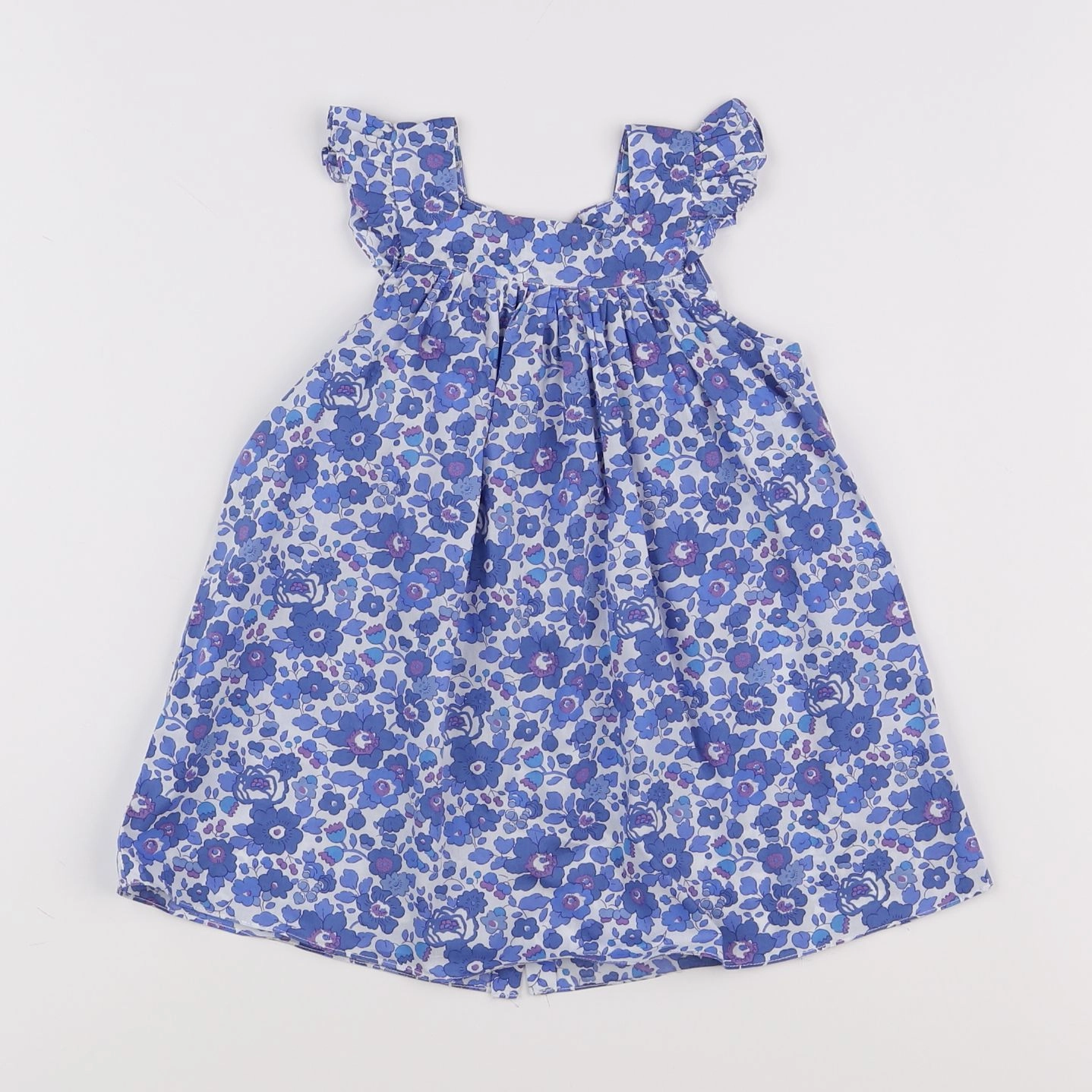 Jacadi - robe liberty bleu, blanc - 12 mois