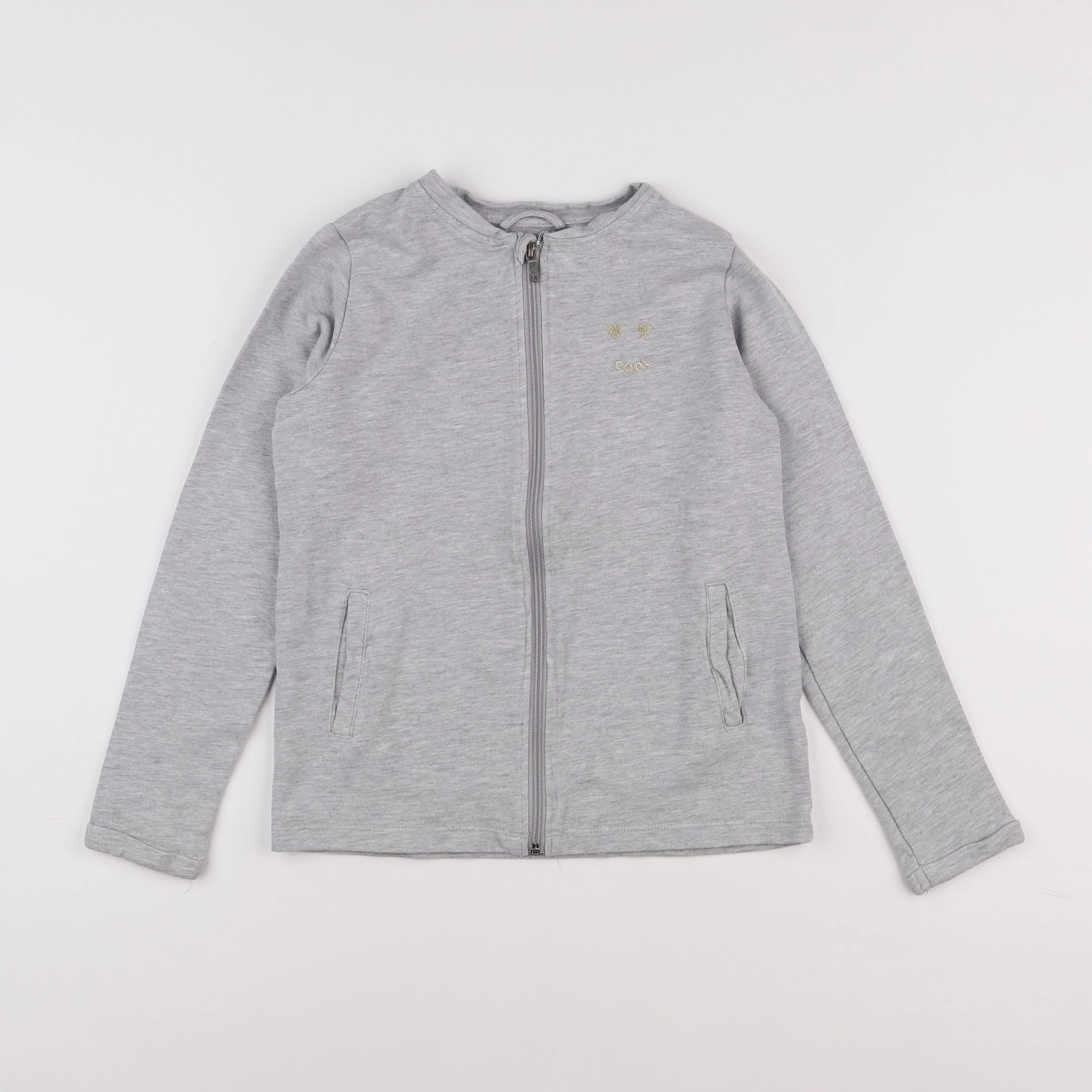 Vertbaudet - sweat gris, or - 10 ans