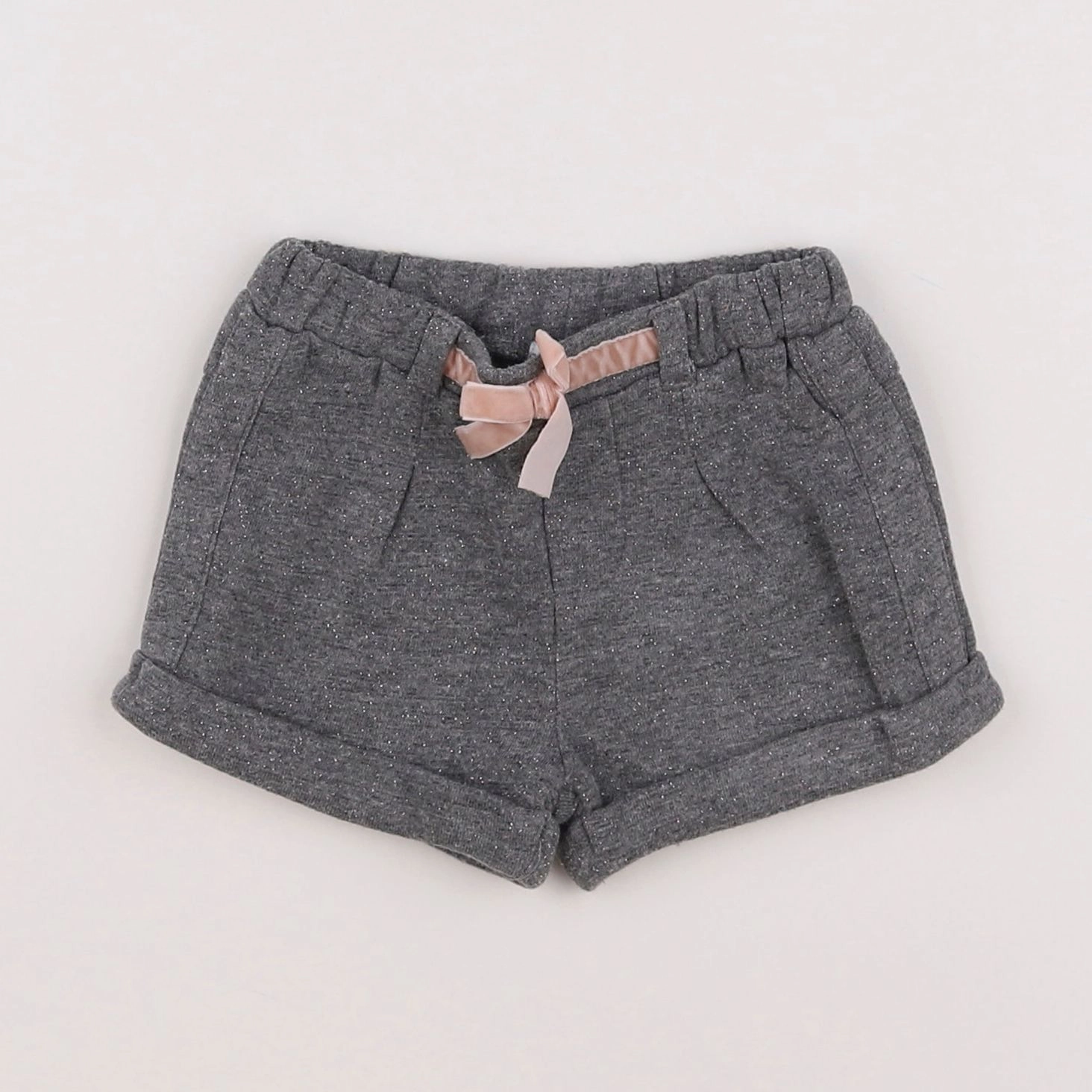 Vertbaudet - short gris, argent - 9 mois