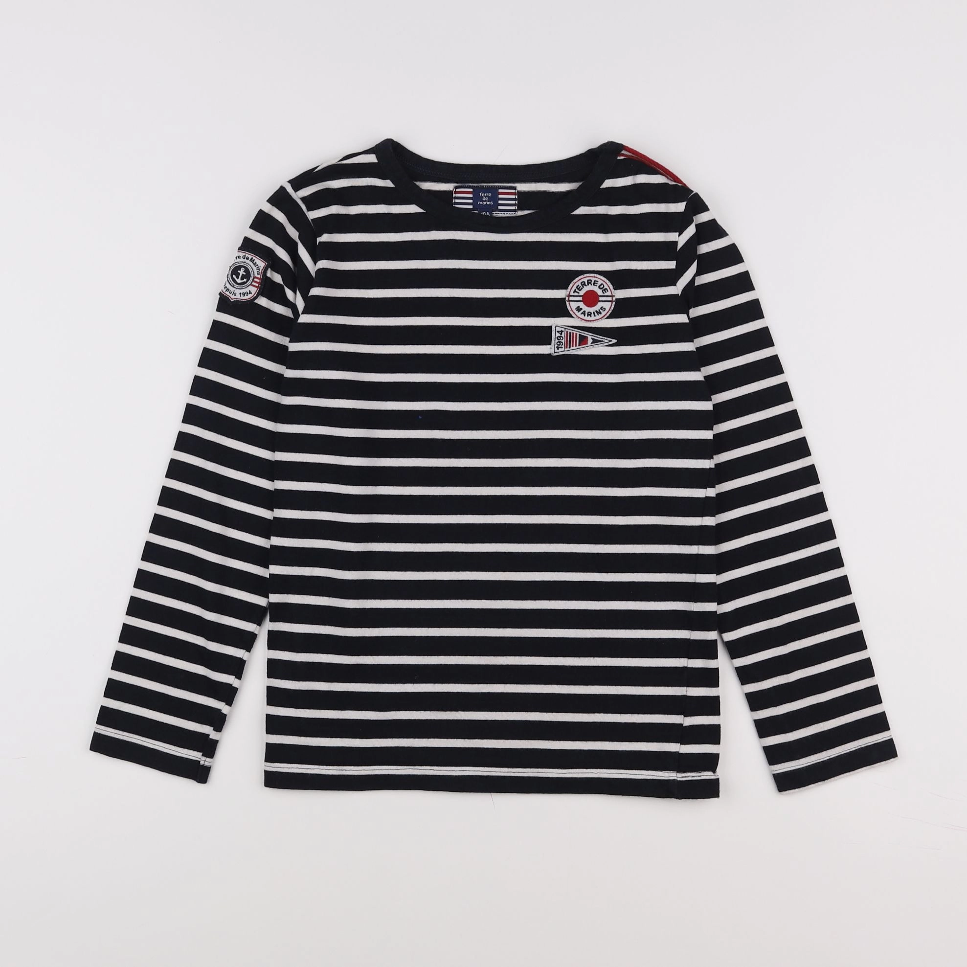 Terre de marins - tee-shirt noir, beige - 10 ans
