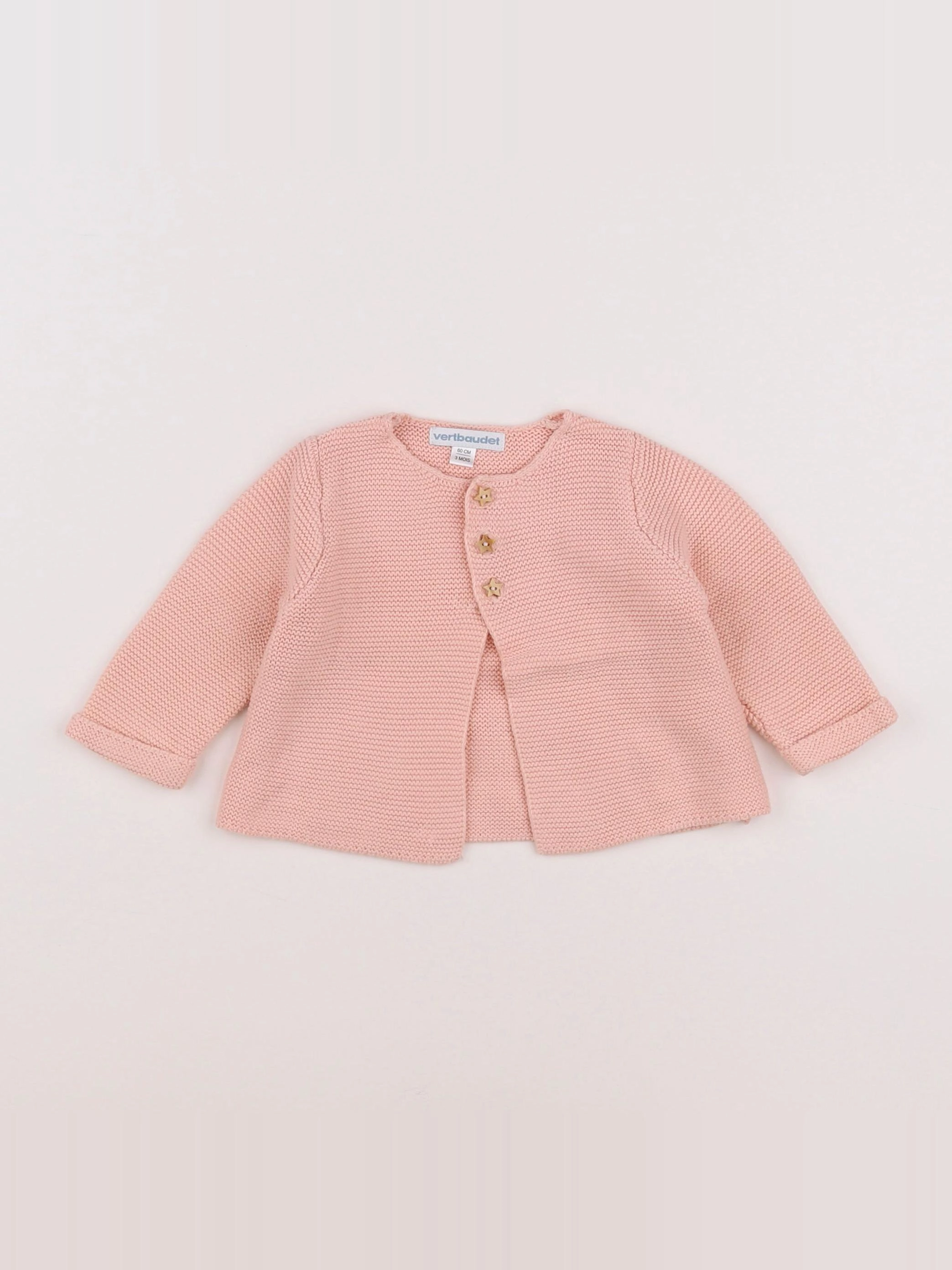 Vertbaudet - gilet rose - 3 mois