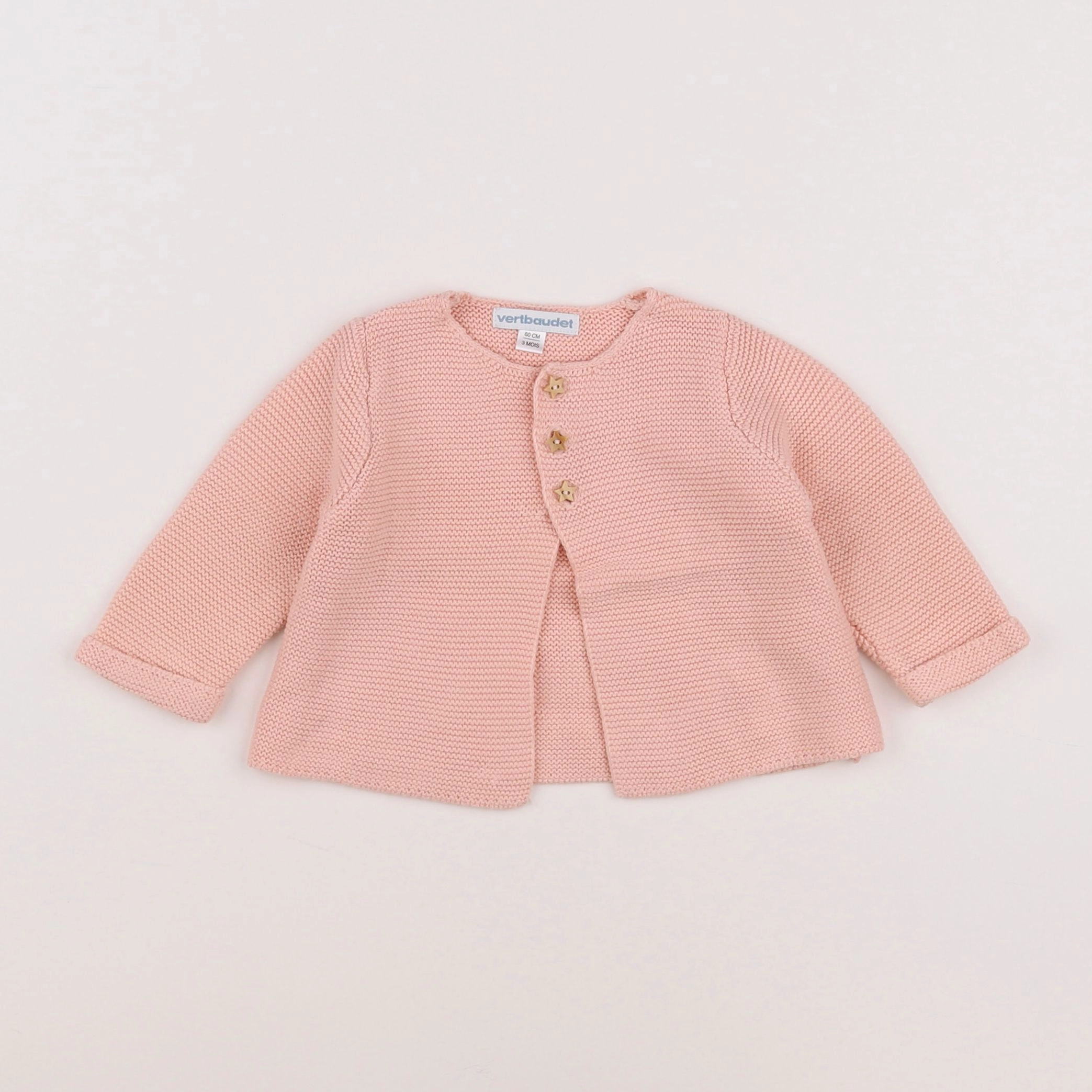 Vertbaudet - gilet rose - 3 mois