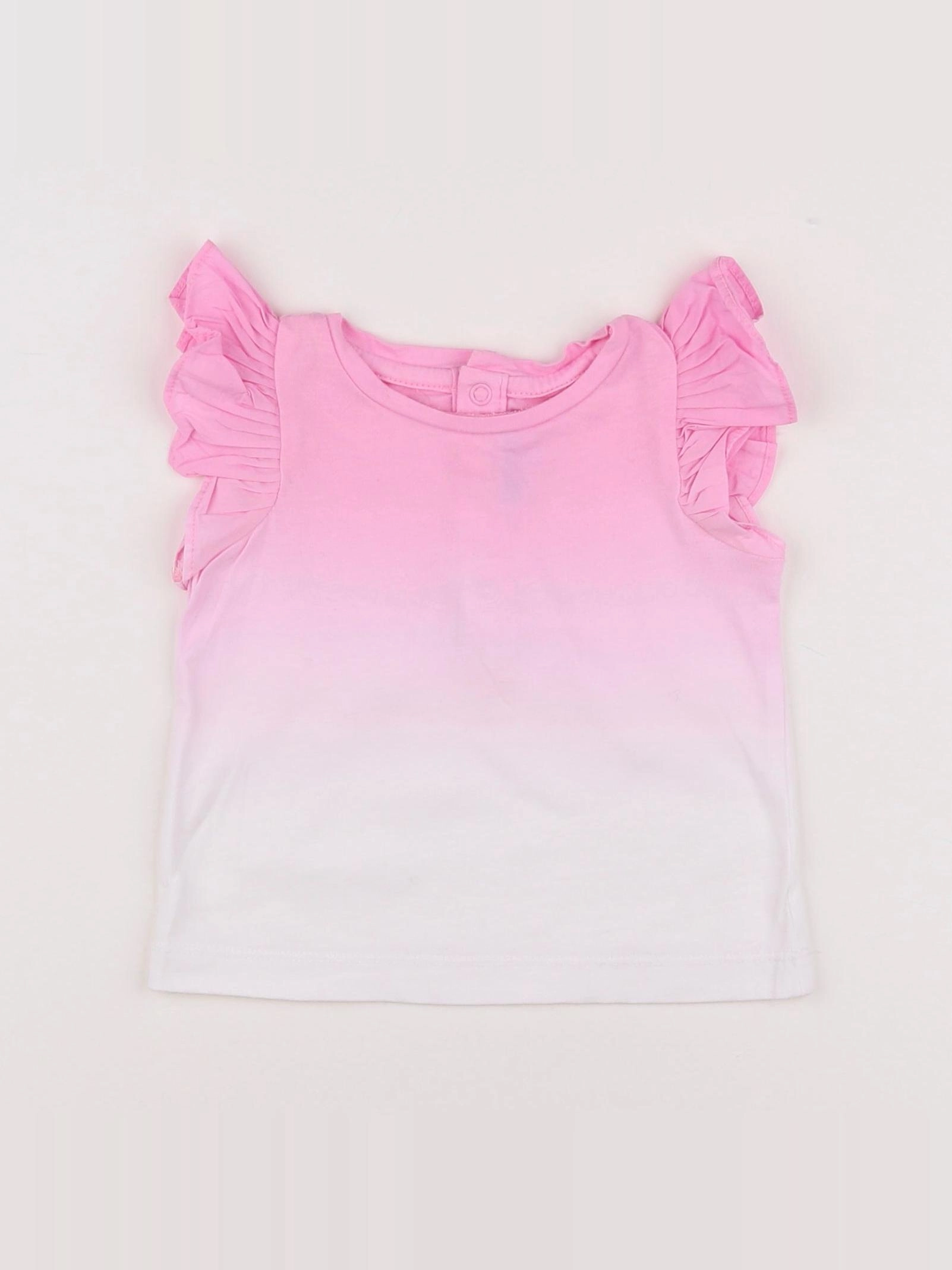 Jacadi - tee-shirt blanc, rose - 6 mois