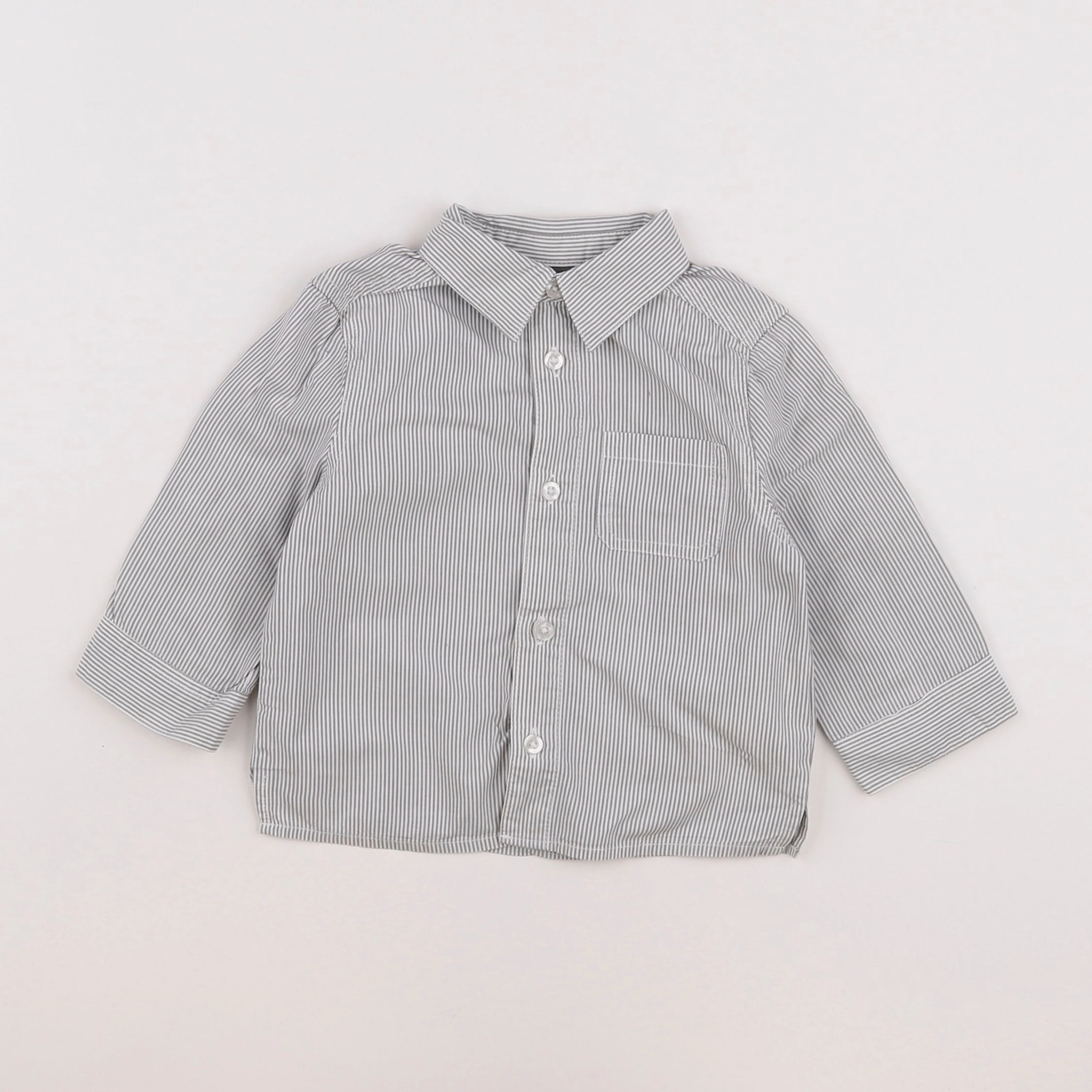 Vertbaudet - chemise gris - 12 mois