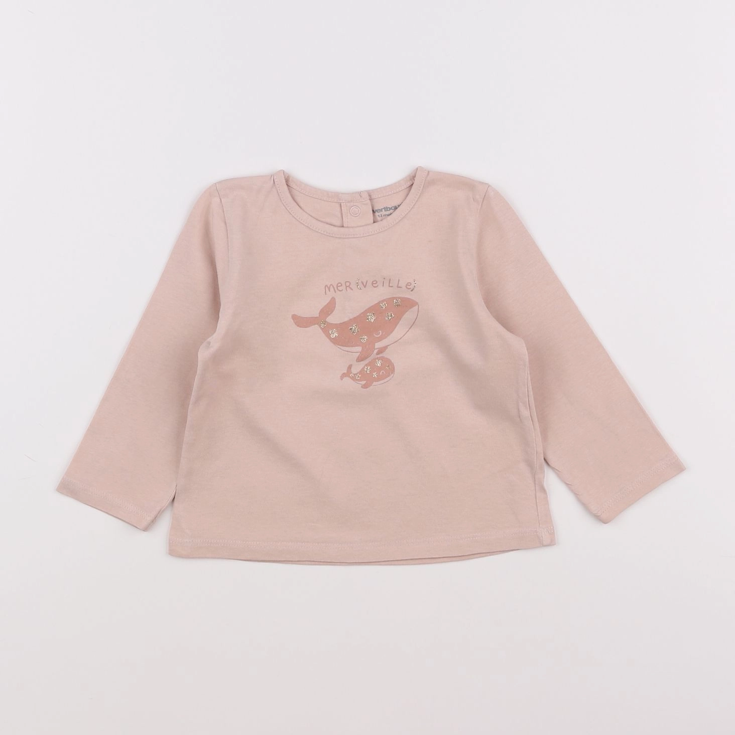 Vertbaudet - tee-shirt rose - 12 mois