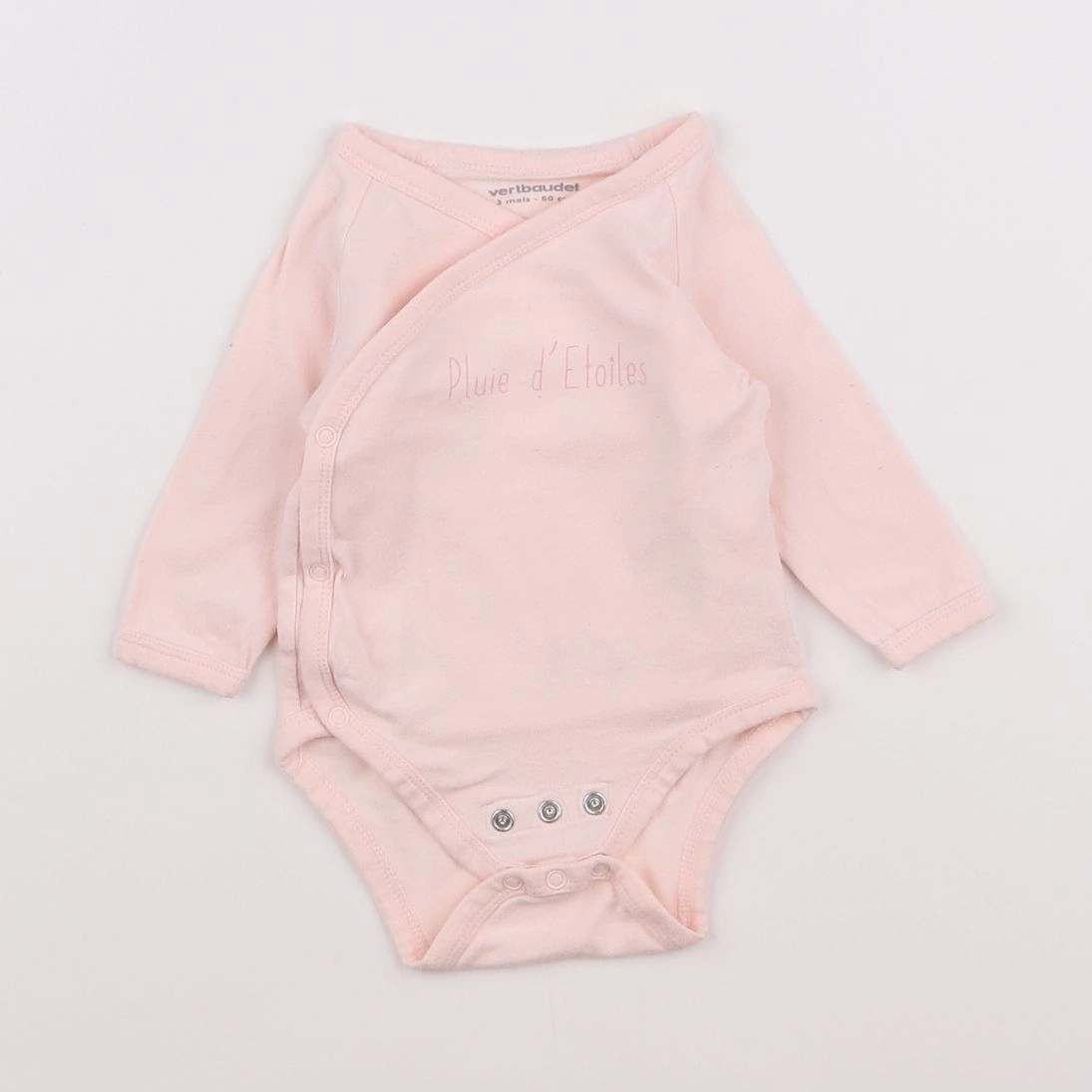 Vertbaudet - body rose - 3 mois
