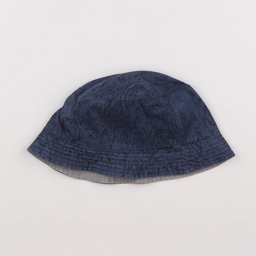 Vertbaudet - chapeau réversible bleu, gris - 12/14 ans