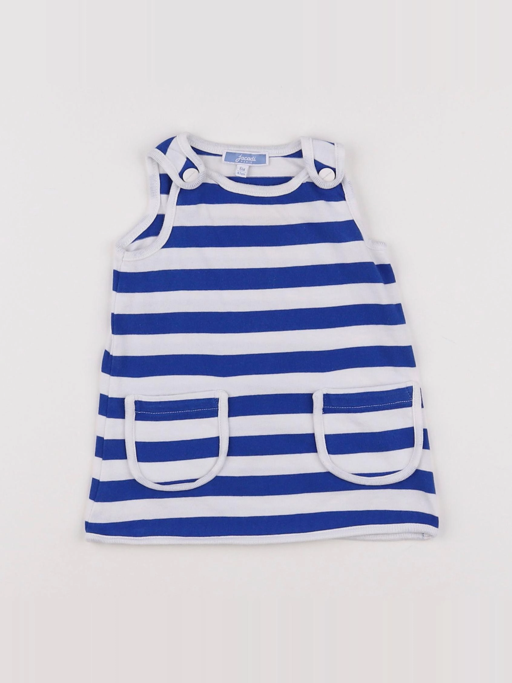 Jacadi - robe bleu, blanc - 6 mois