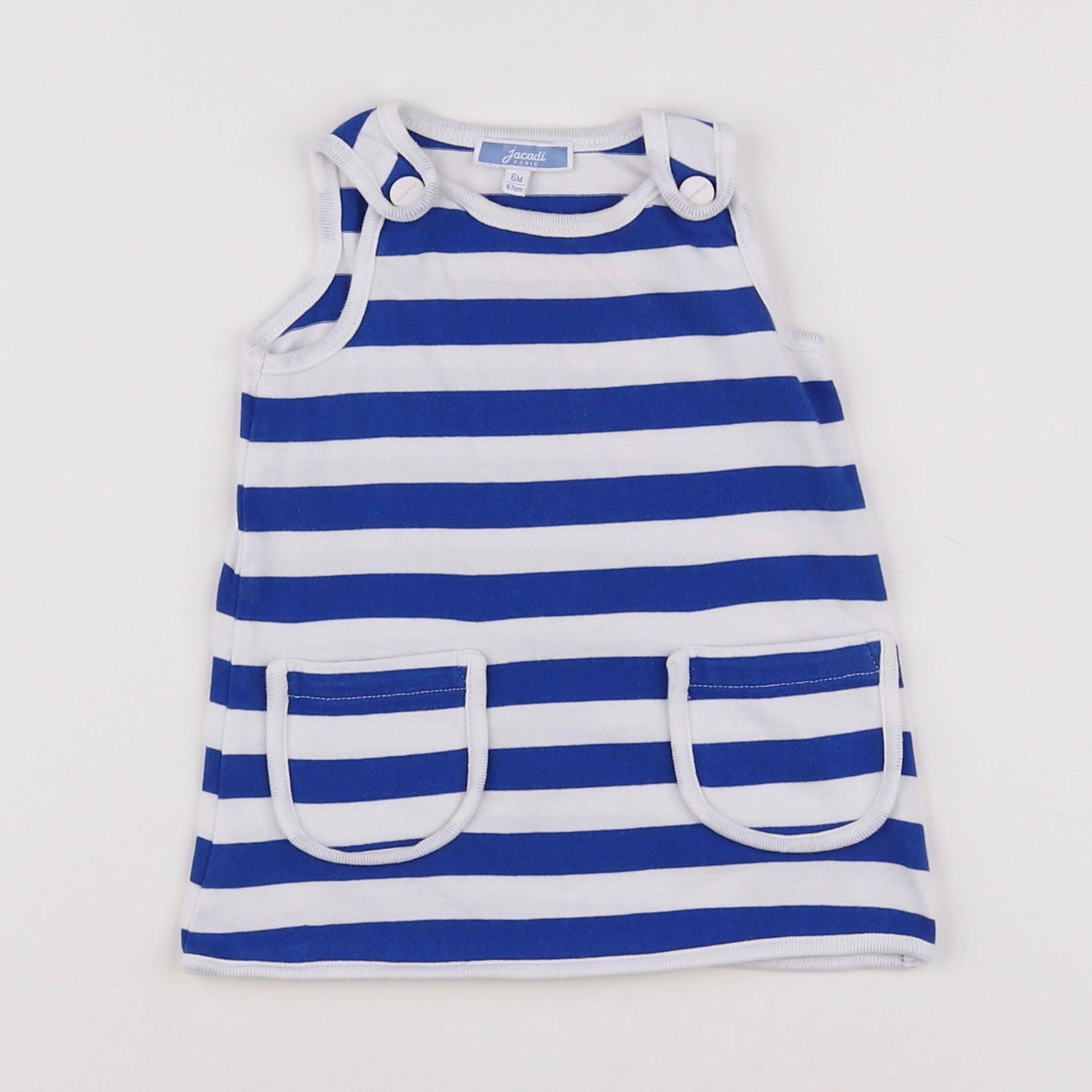 Jacadi - robe bleu, blanc - 6 mois