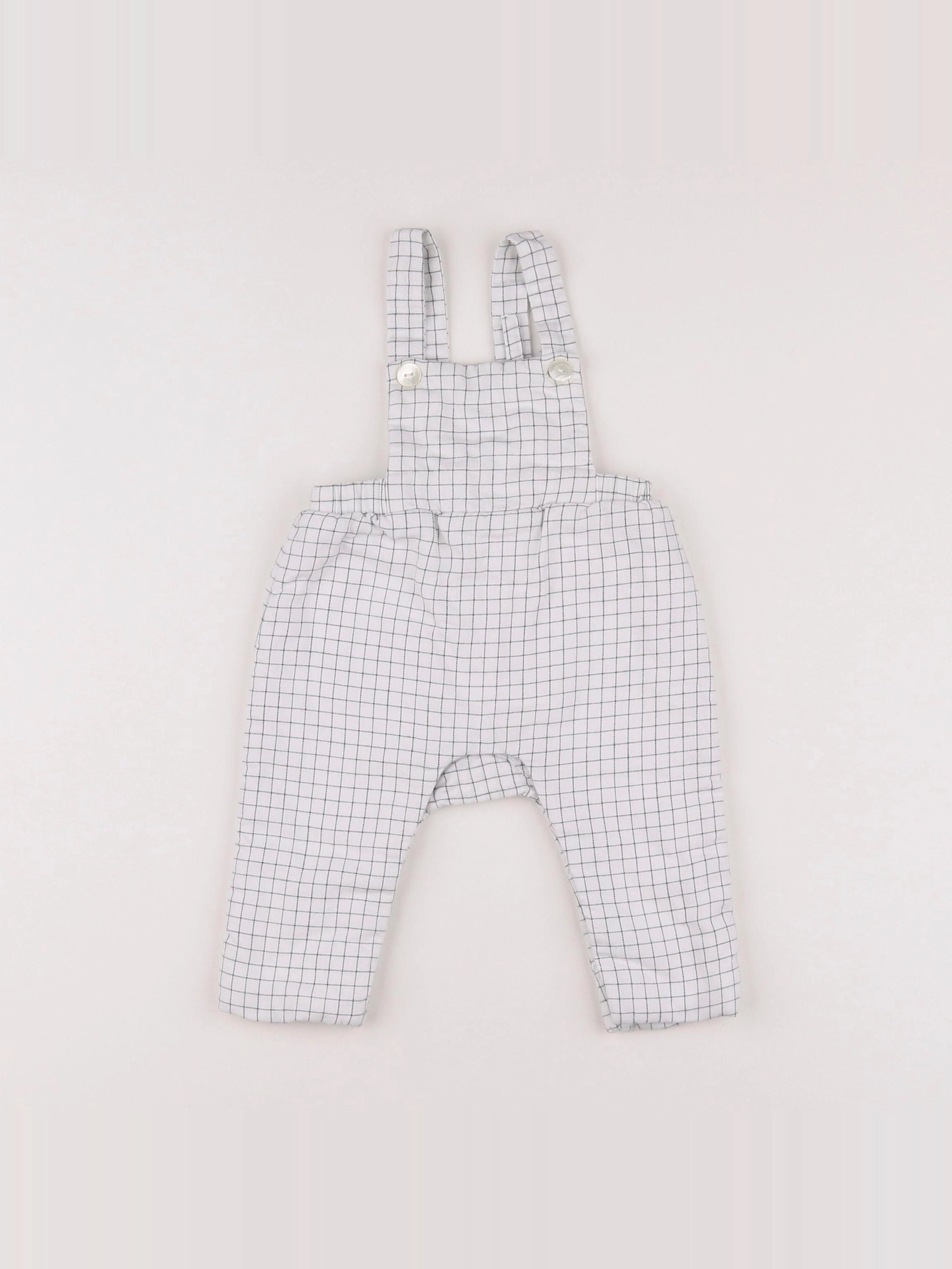 Jacadi - salopette blanc, gris - 6 mois