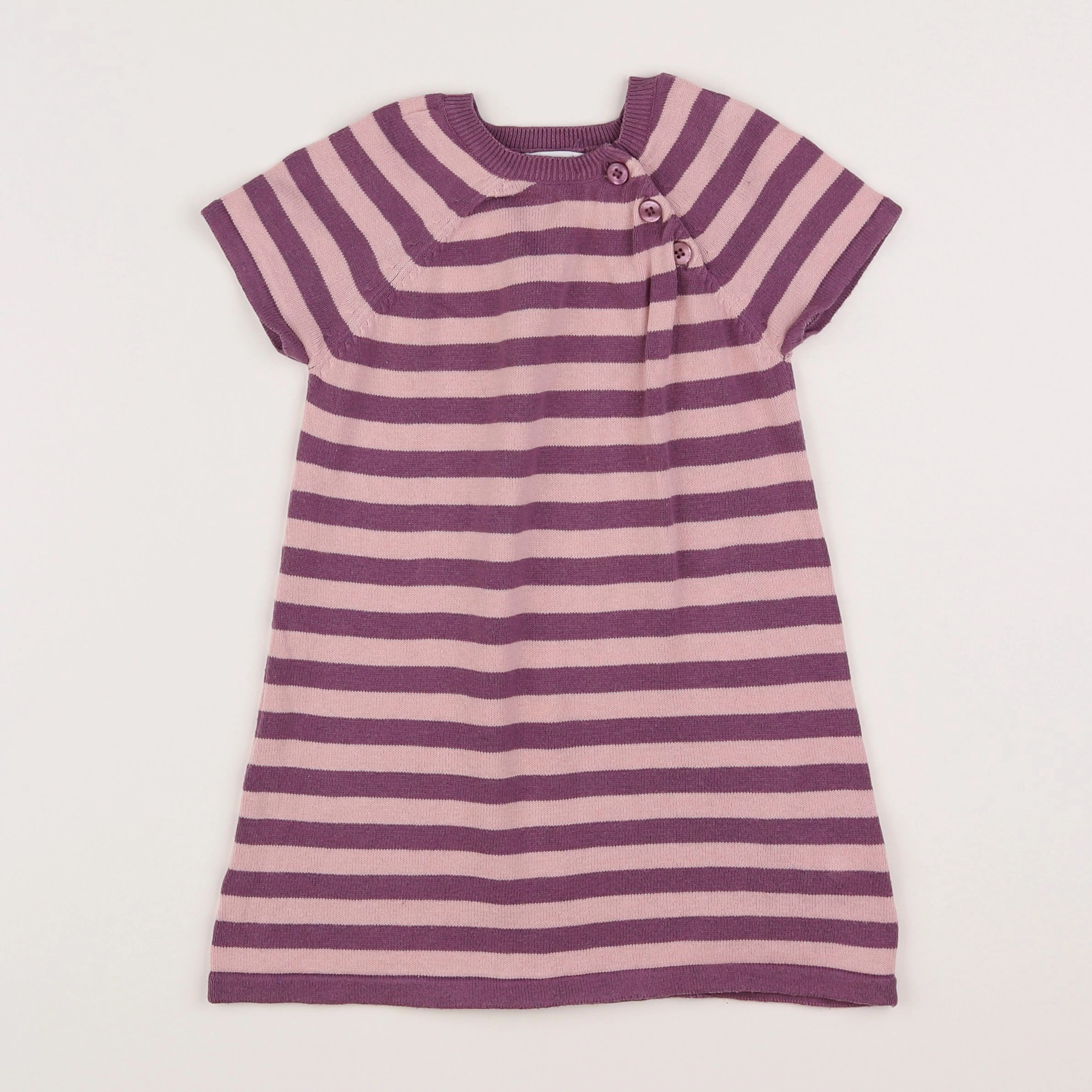 Vertbaudet - robe rose, violet - 2 ans
